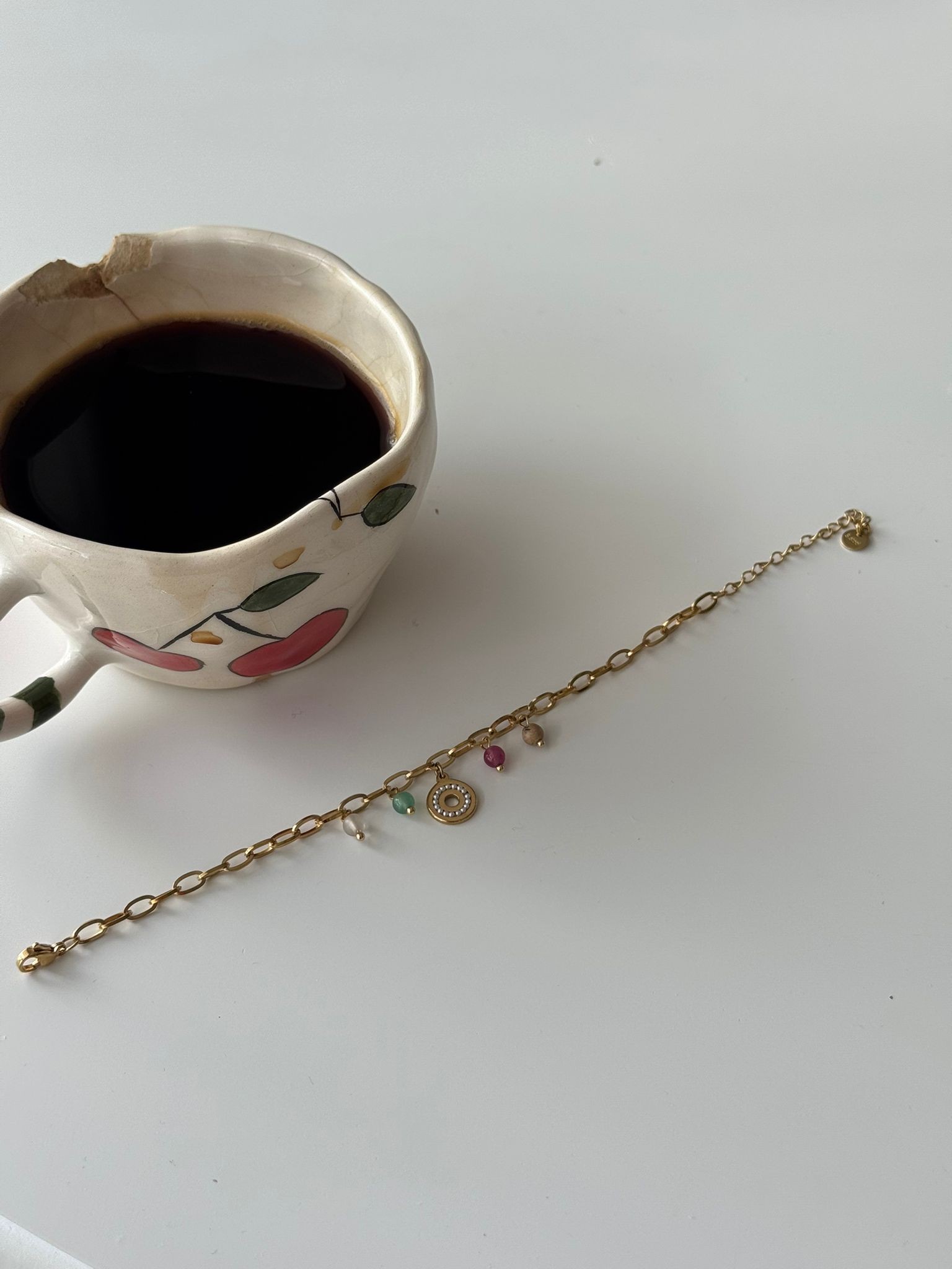 Yuvarlak Detaylı Çelik Bileklik