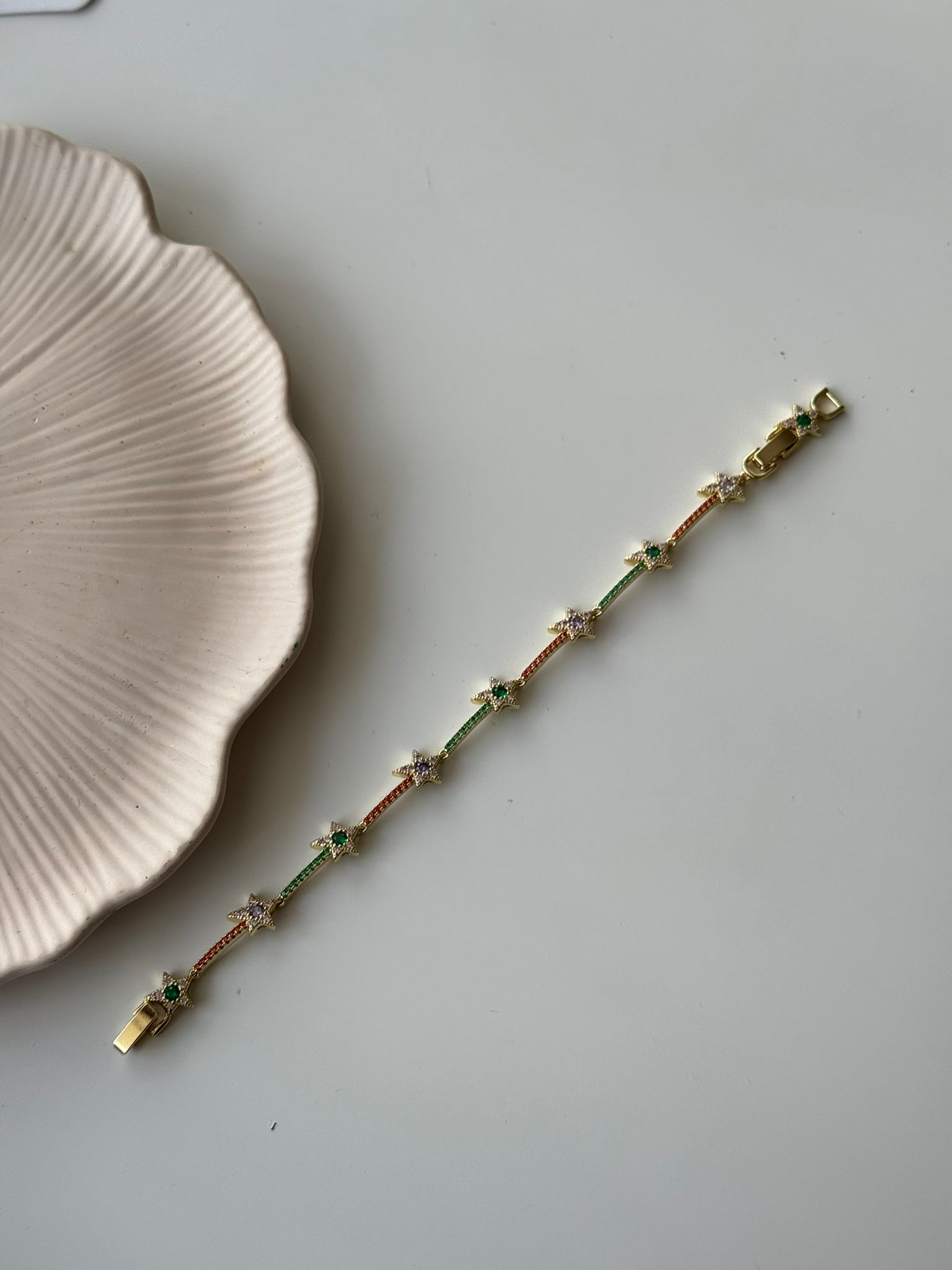 Renkli Taşlı Yıldız Bileklik