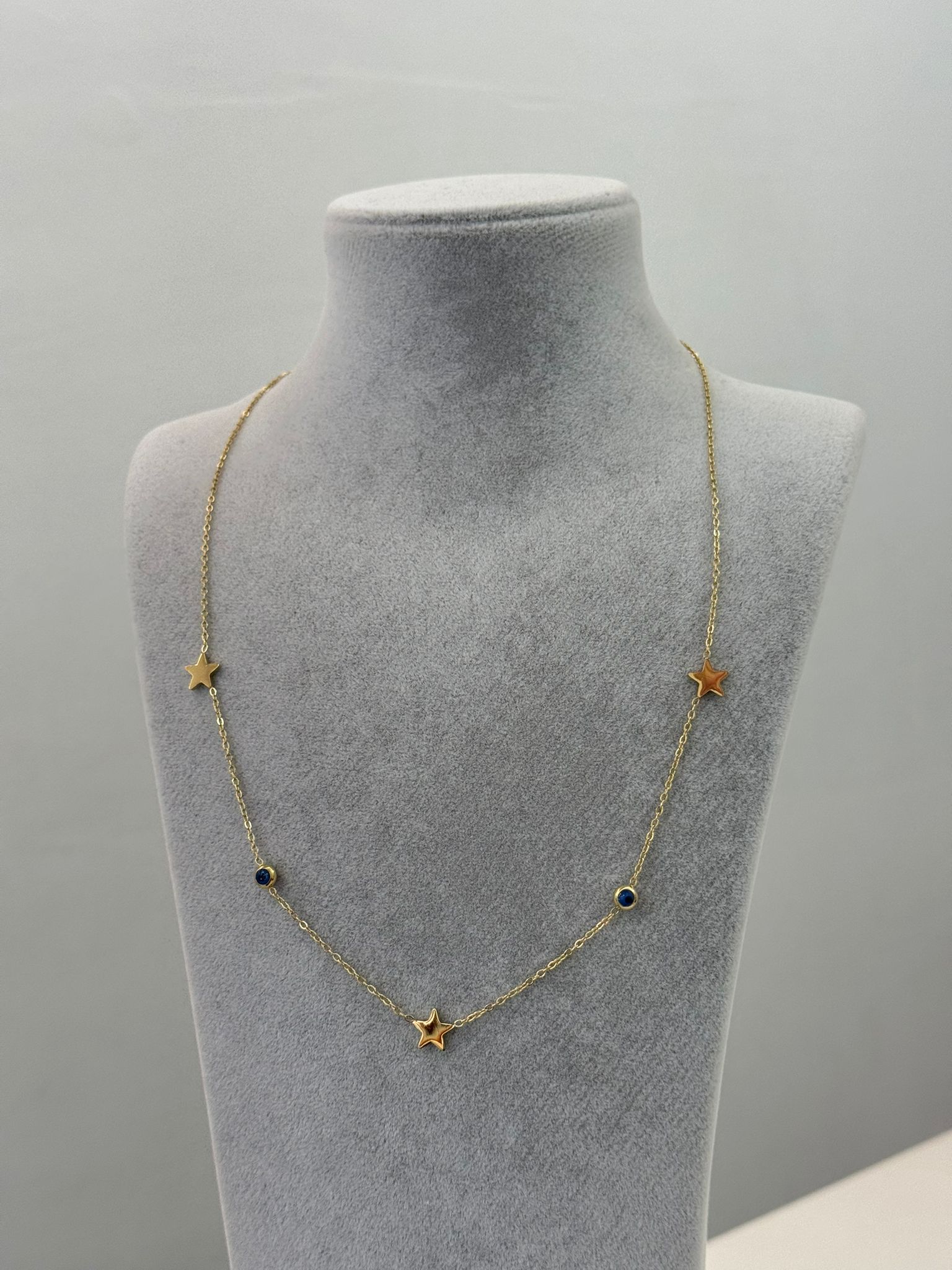 Yıldız Ve Nazarlı Çelik Kolye