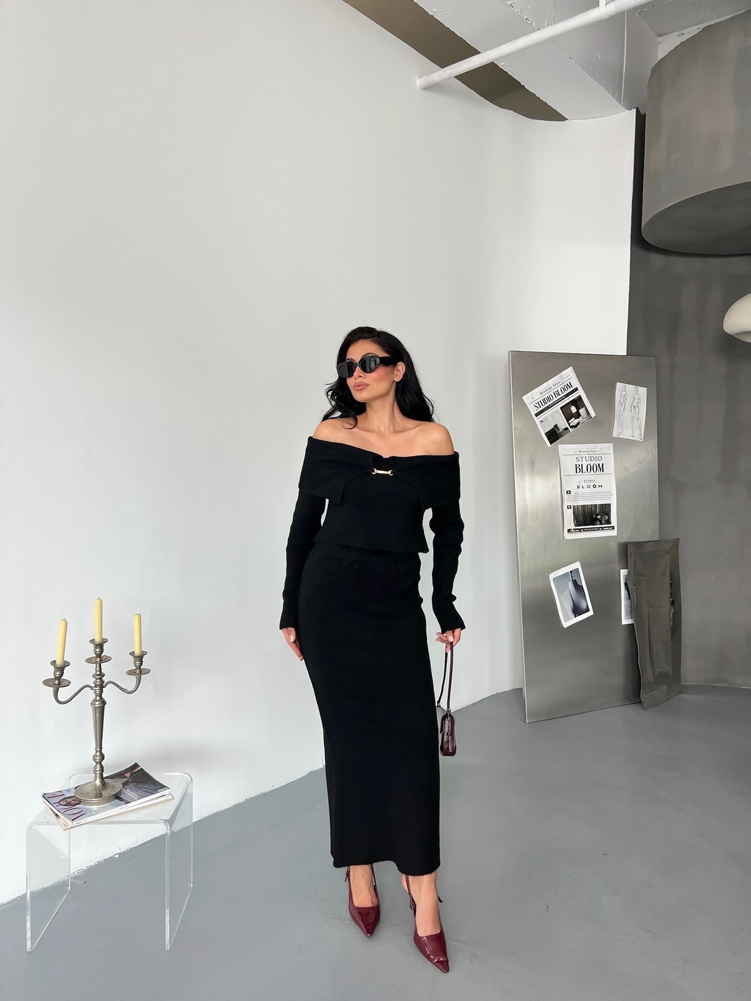 MADONNA YAKA ETEKLİ TRİKO TAKIM