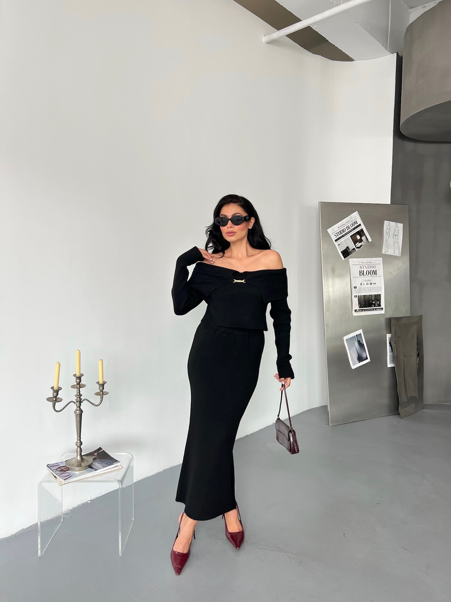 MADONNA YAKA ETEKLİ TRİKO TAKIM