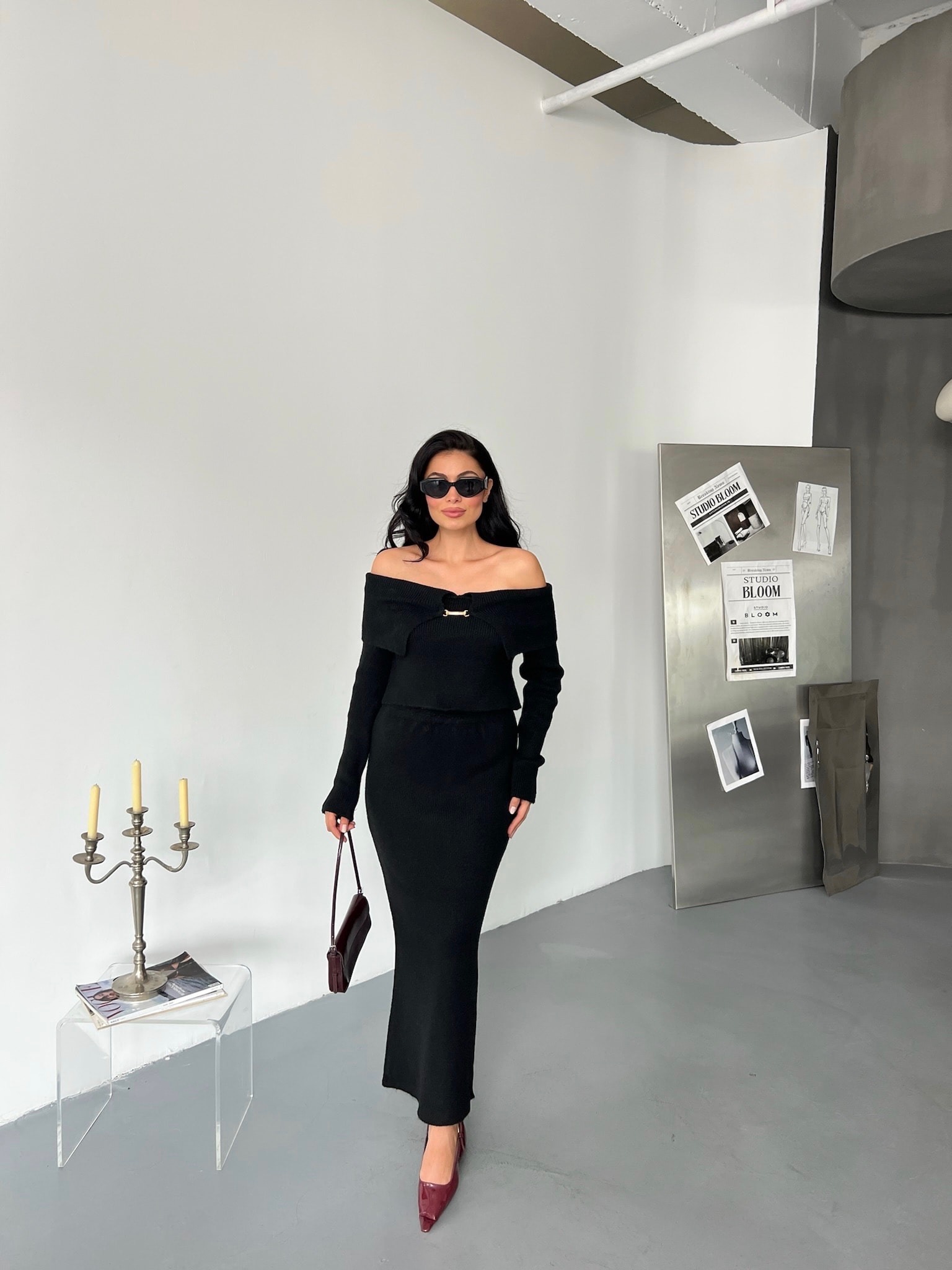 MADONNA YAKA ETEKLİ TRİKO TAKIM