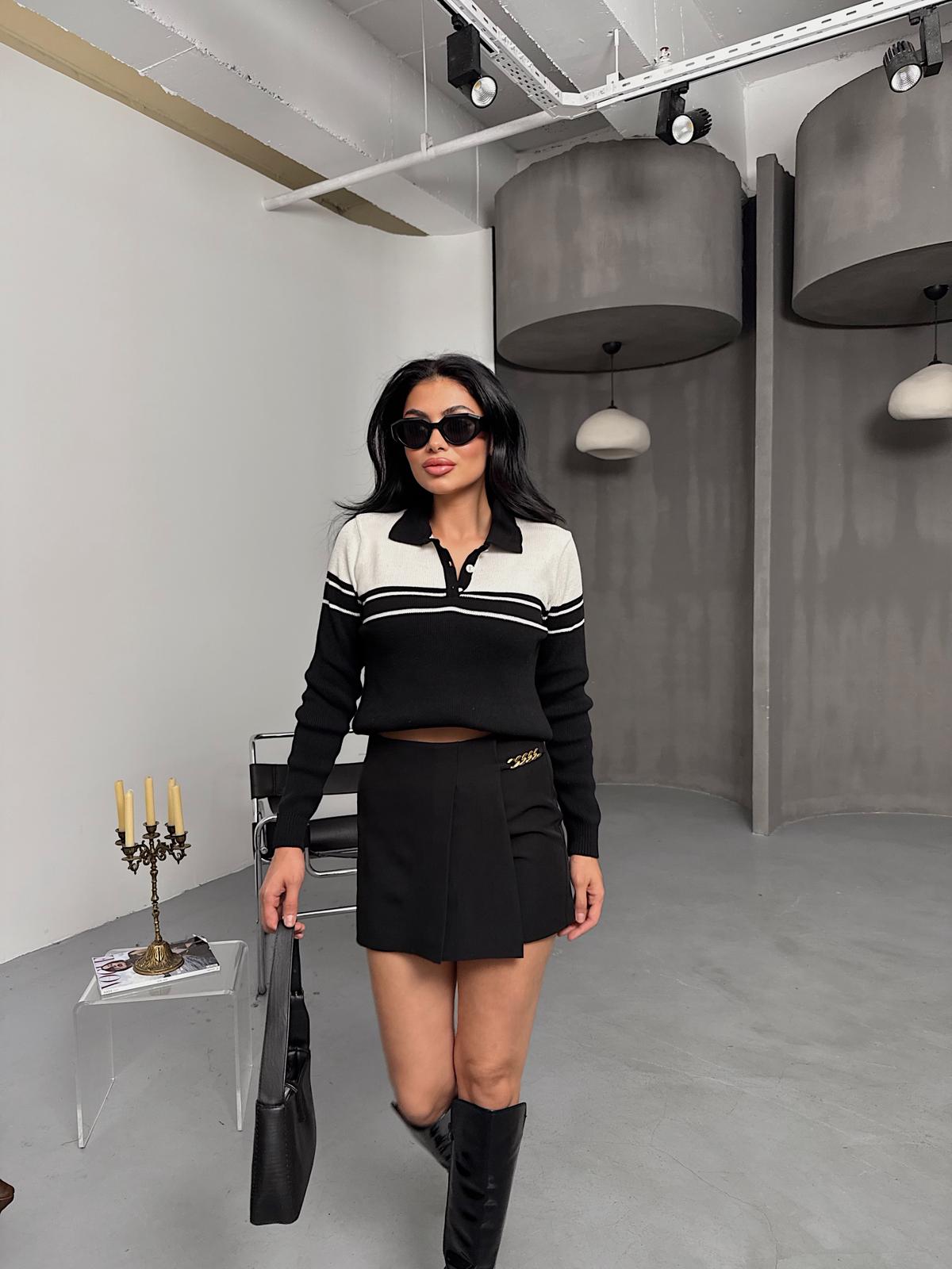 YANI ZİNCİR DETAYLI ŞORT ETEK