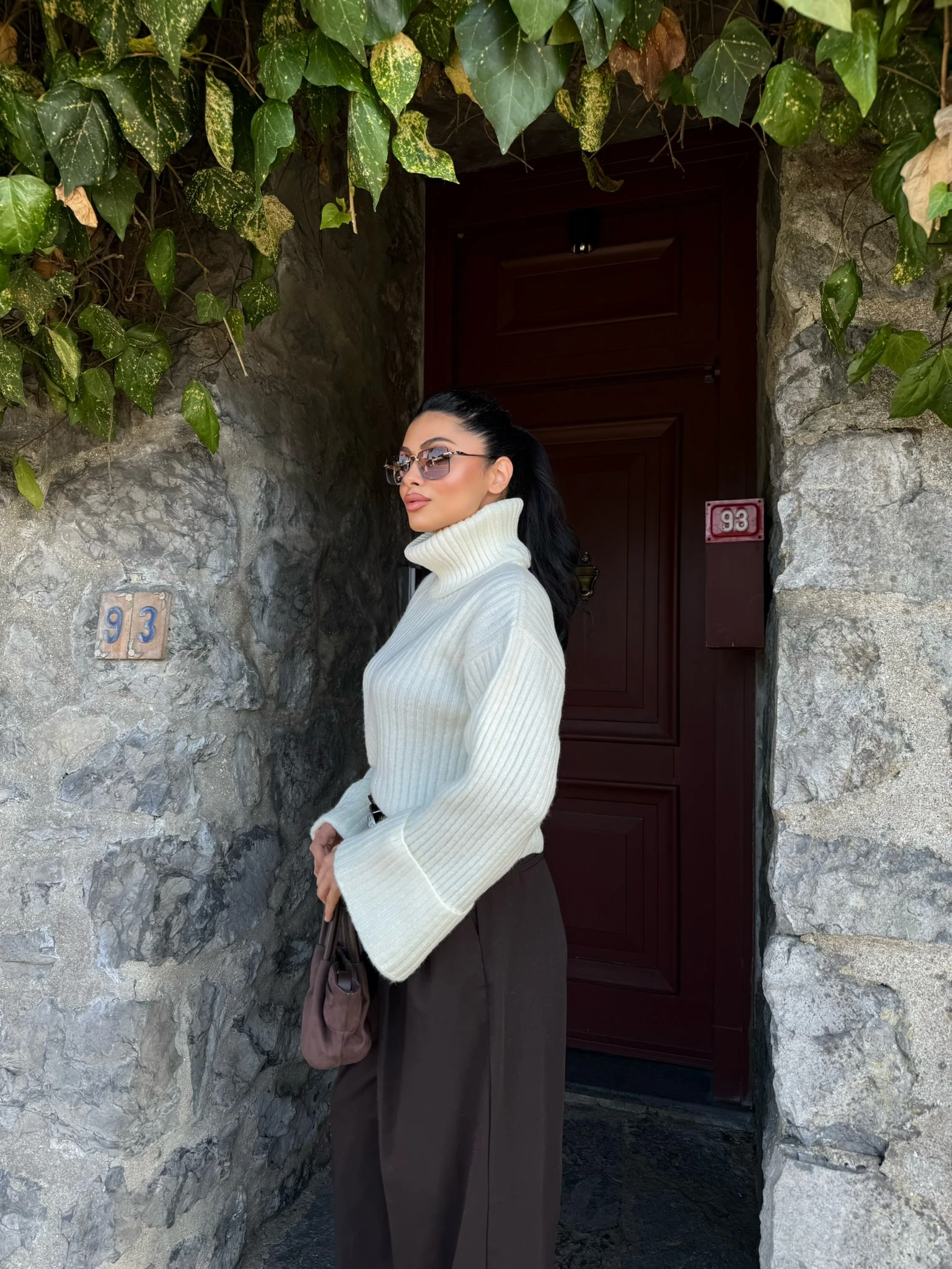 BALIKÇI YAKA KOLLARI  KATLAMALI TRİKO KAZAK