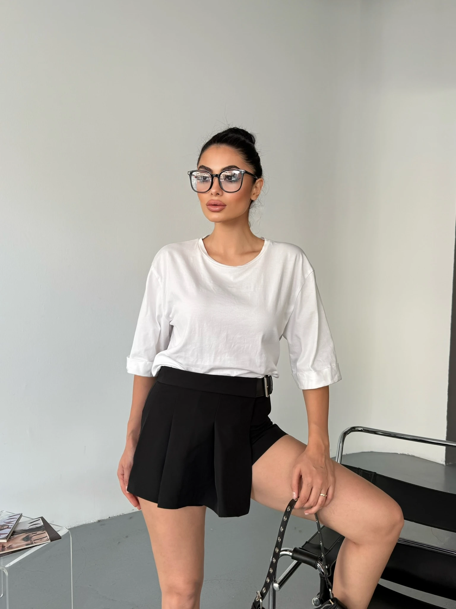 YANI KEMERLİ ŞORT ETEK