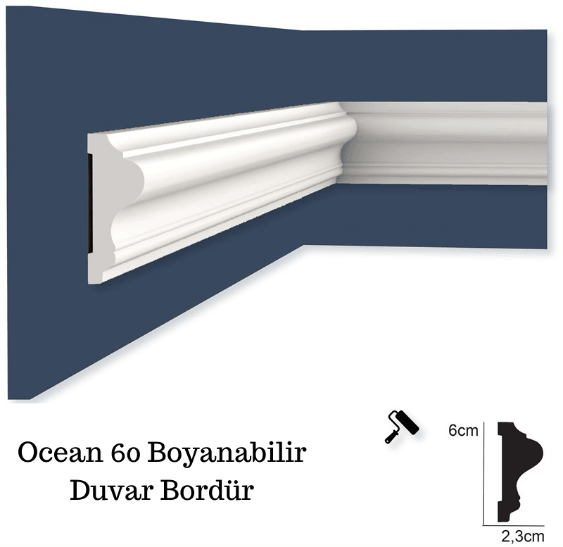 Ocean 60 Boyanabilir Duvar Çıtası - Bordür