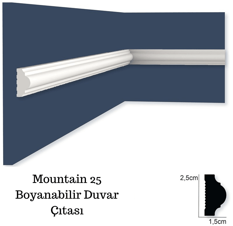 Mountain 25 Boyanabilir Duvar Çıtası 2.5cm