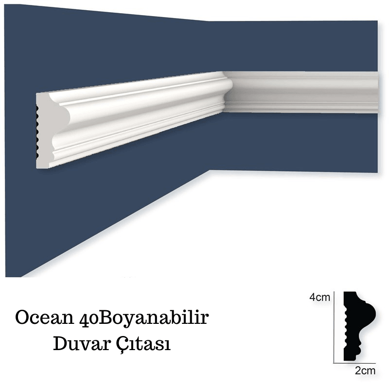 Ocean 40 Boyanabilir Duvar Çıtası 4cm