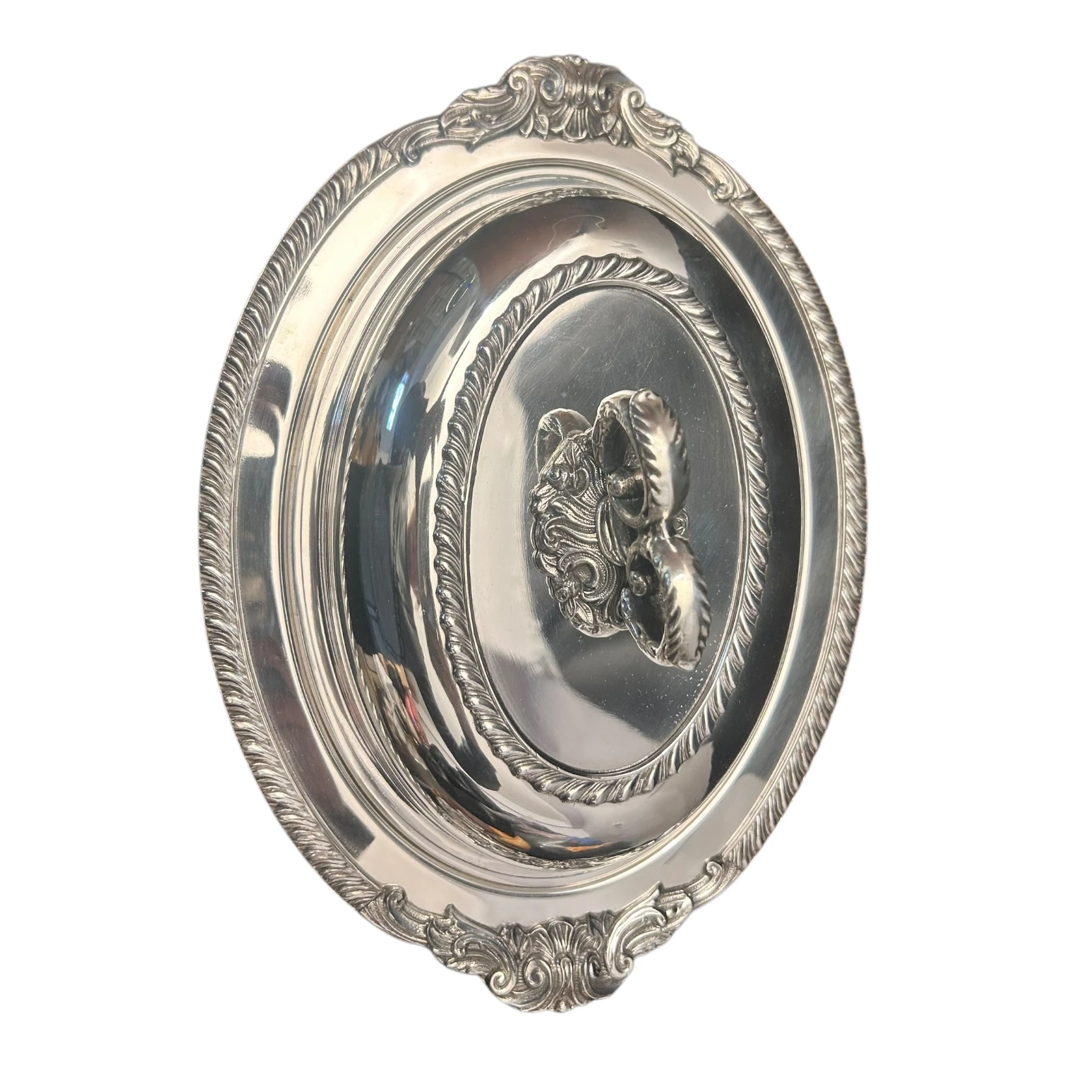 İngiliz Gümüş Kaplama Sahan Yemek Sunumluğu