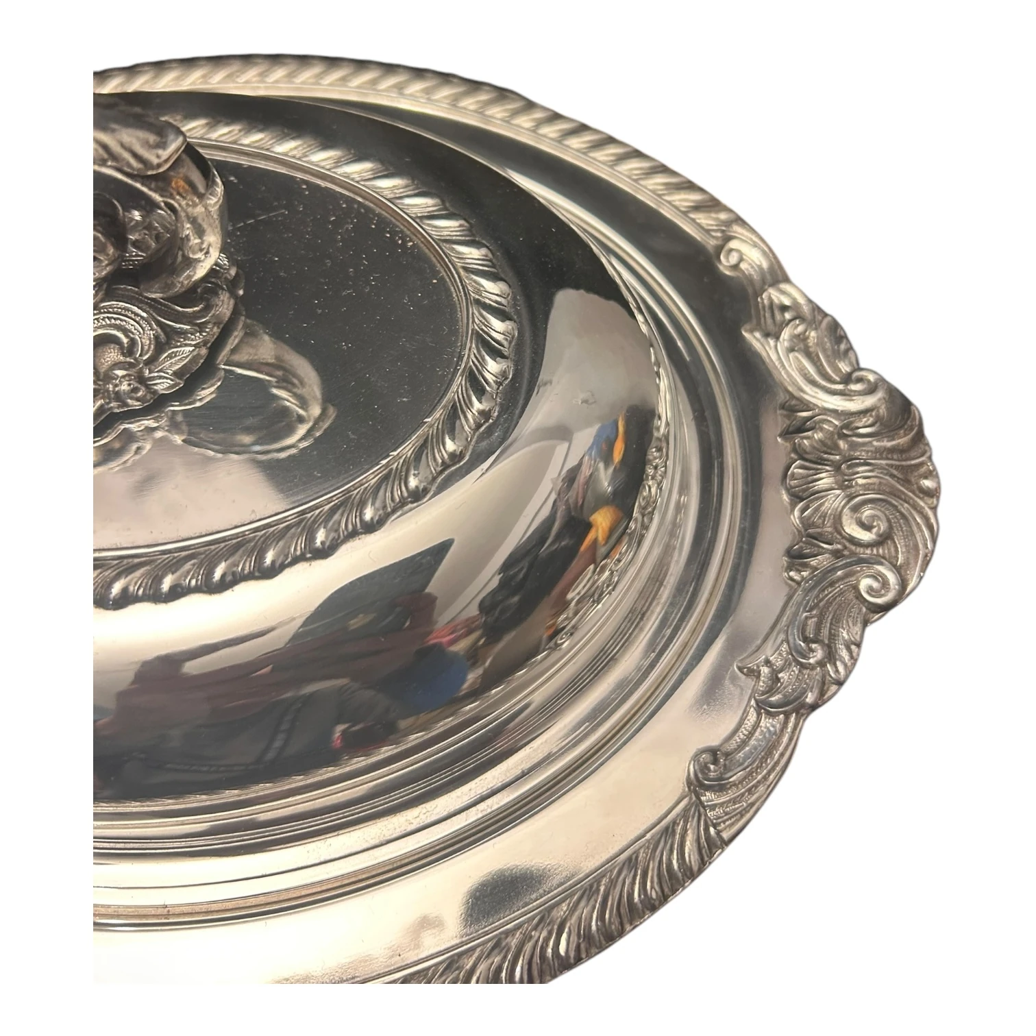 İngiliz Gümüş Kaplama Sahan Yemek Sunumluğu