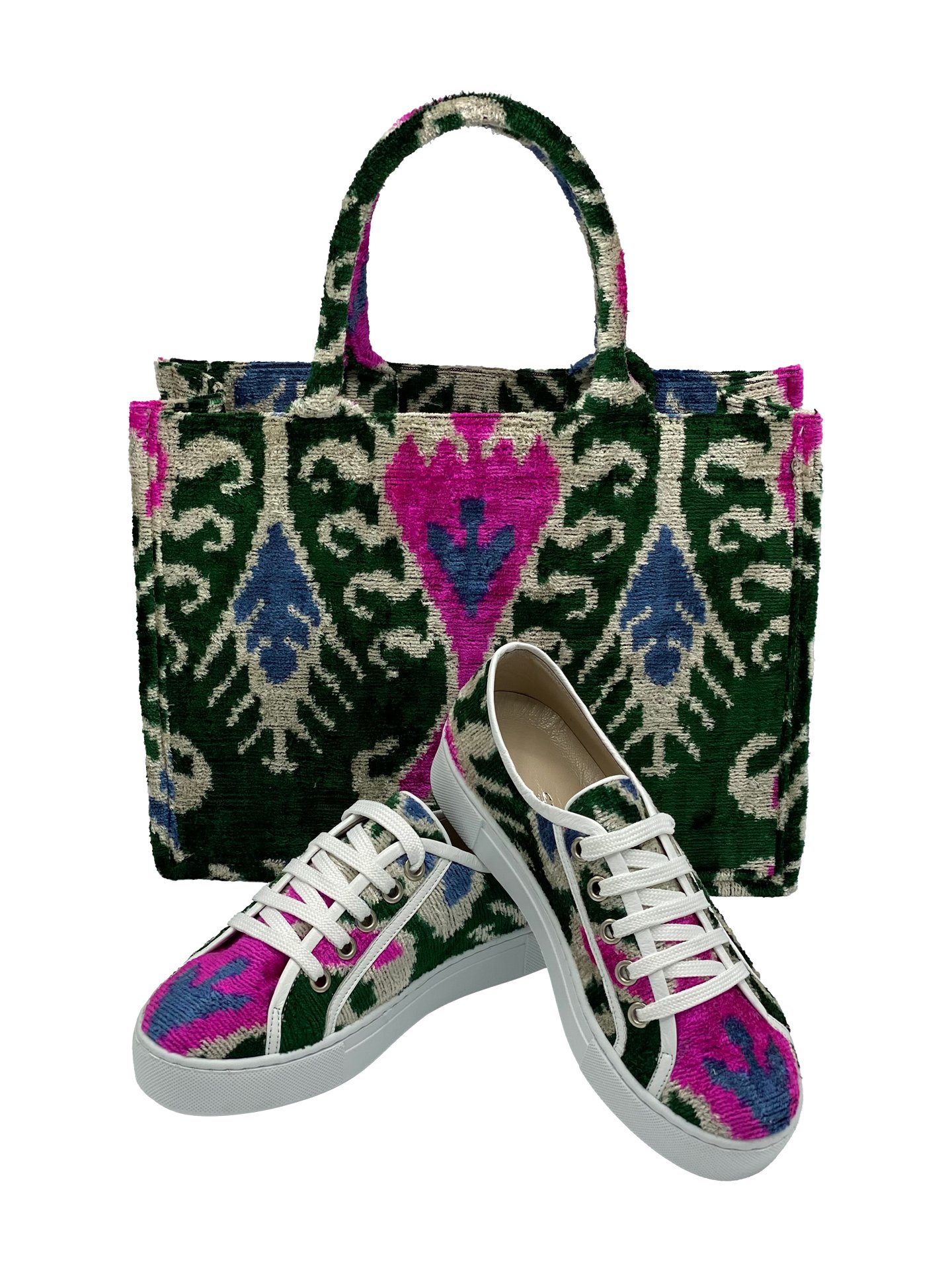 Barcelona Medium Tote Bag & Sneakers Shoe Set,Women Sneakers And Bag Set-Pink