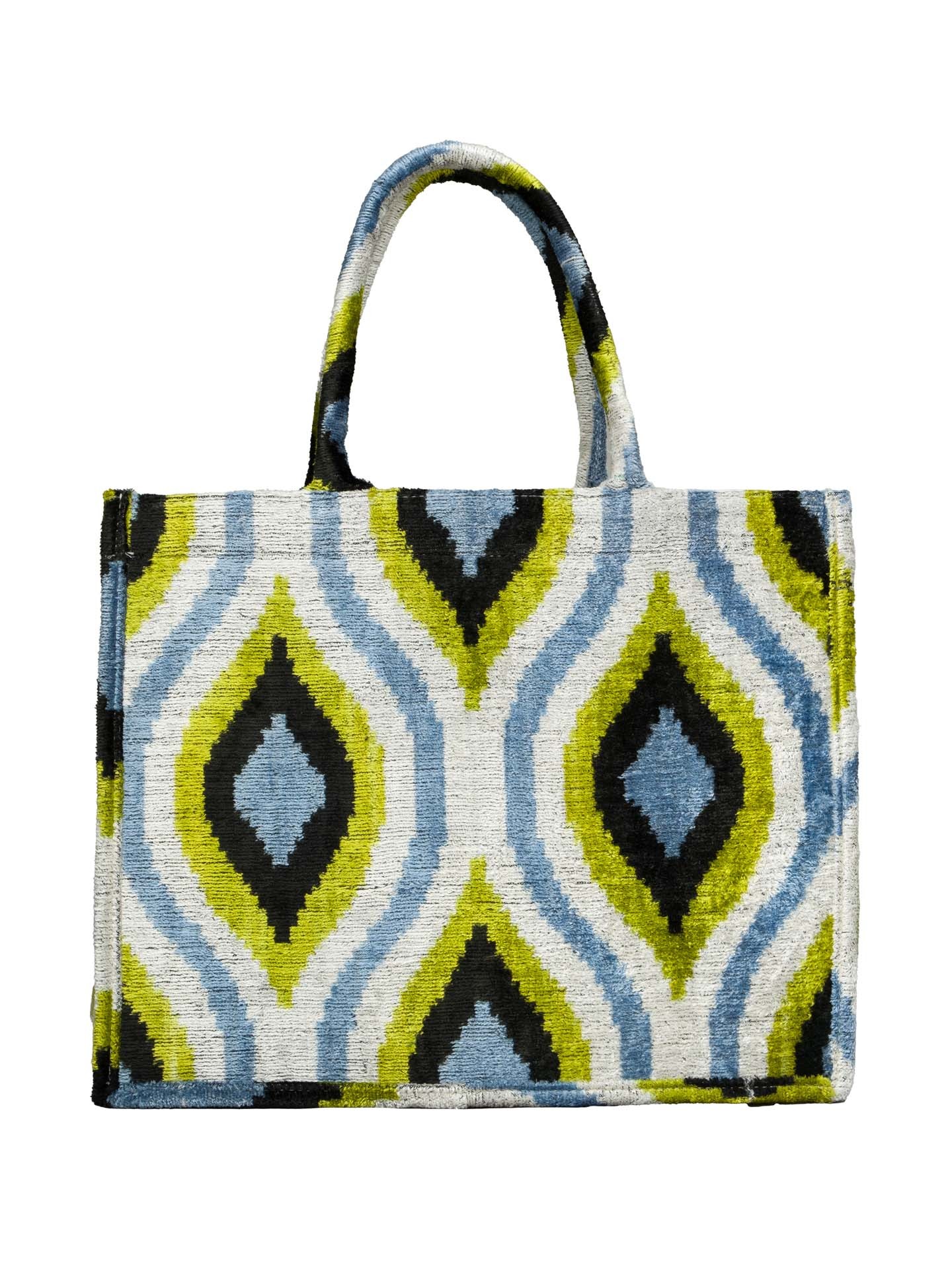 Tashkent Tote Bag,Silk Velvet Woman Tote Bag-Pistachio Green