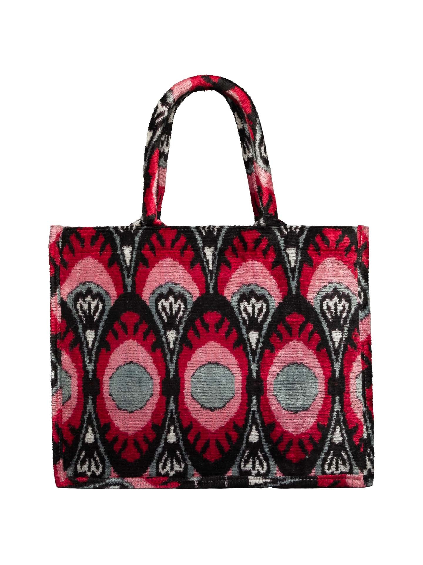 Queen Tote Bag,Silk Velvet Woman Tote Bag-Red,Pink