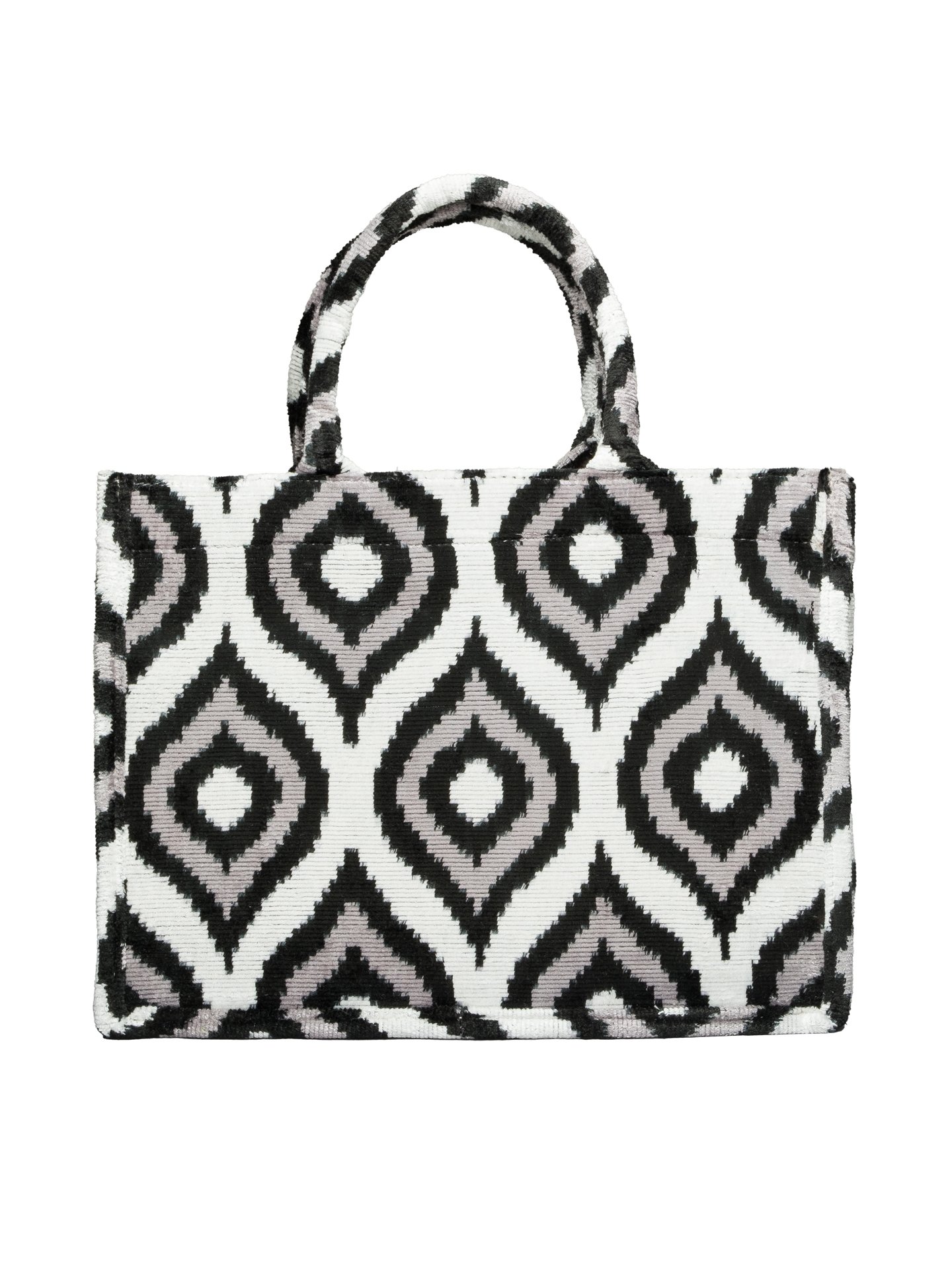 Juventus Medium Tote Bag,Silk Velvet Woman Tote Bag-Black