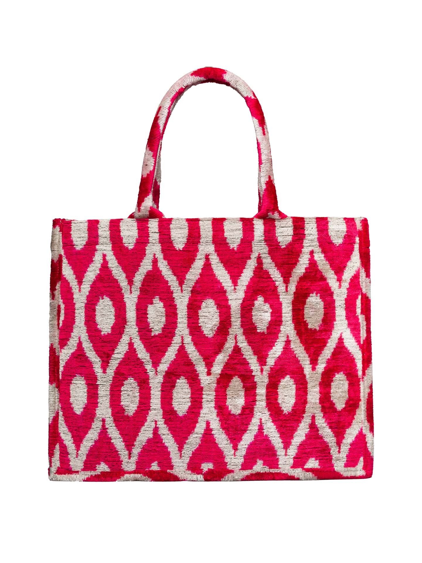 Red Tote Bag,Silk Velvet Woman Tote Bag-Red