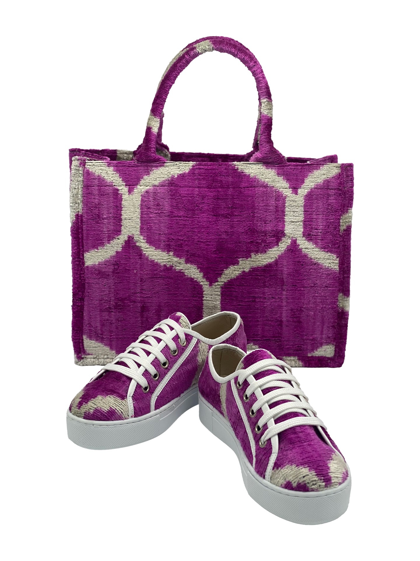 Ranya Medium Tote Bag & Sneakers Shoe Set,Women Sneakers And Bag Set-Purple