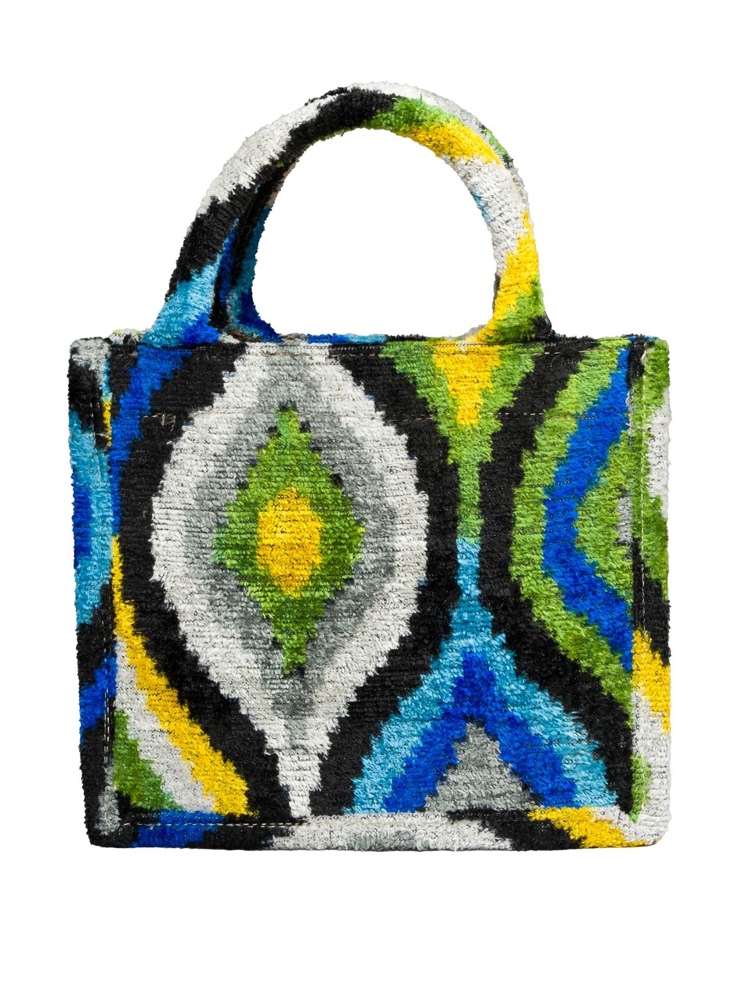 Rio Mini Tote Bag,Silk Velvet Women Tote Bag-Green,Blue