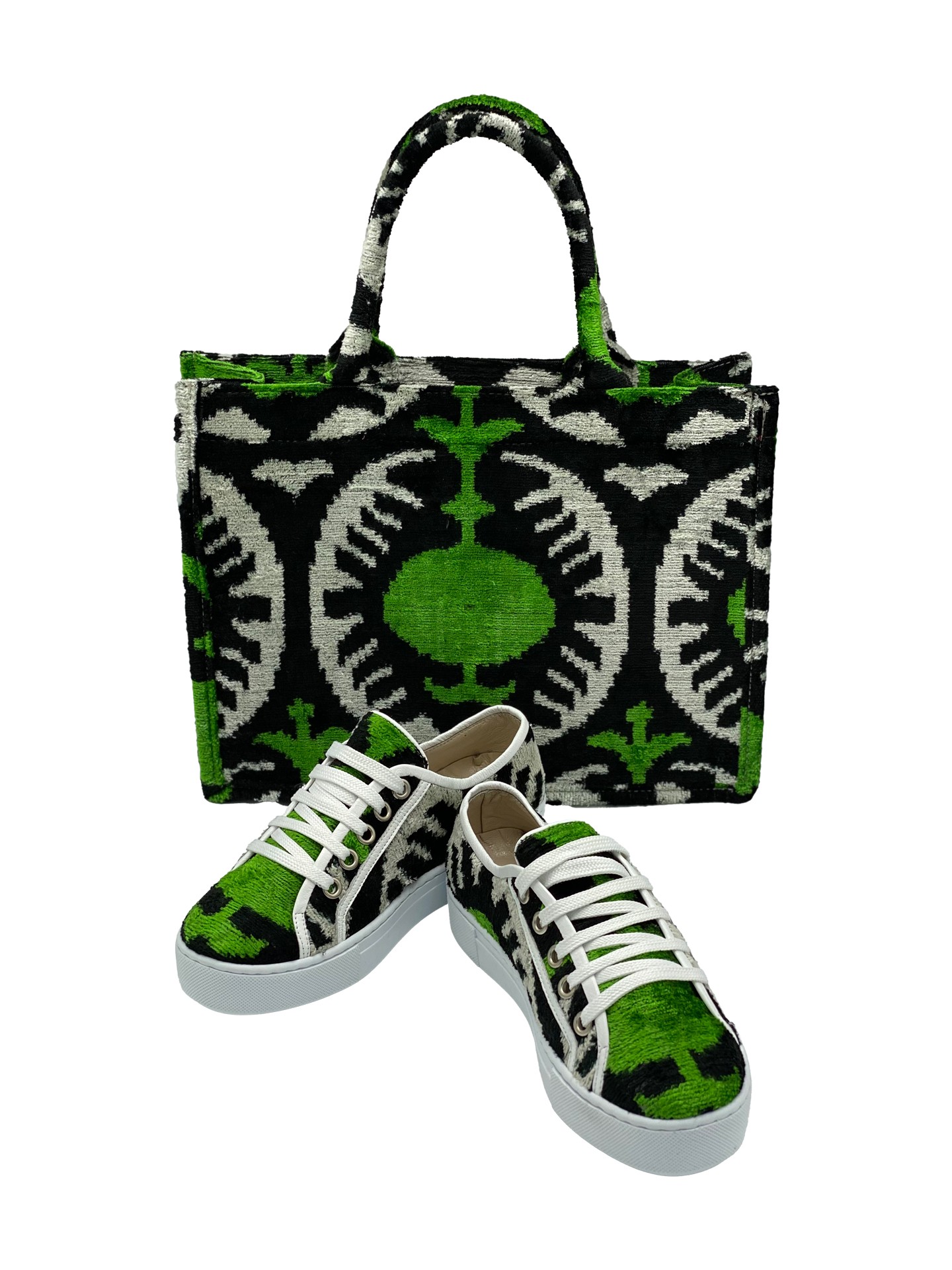 Antalya Medium Tote Bag & Sneakers Shoe Set,Women Sneakers And Bag Set-Green