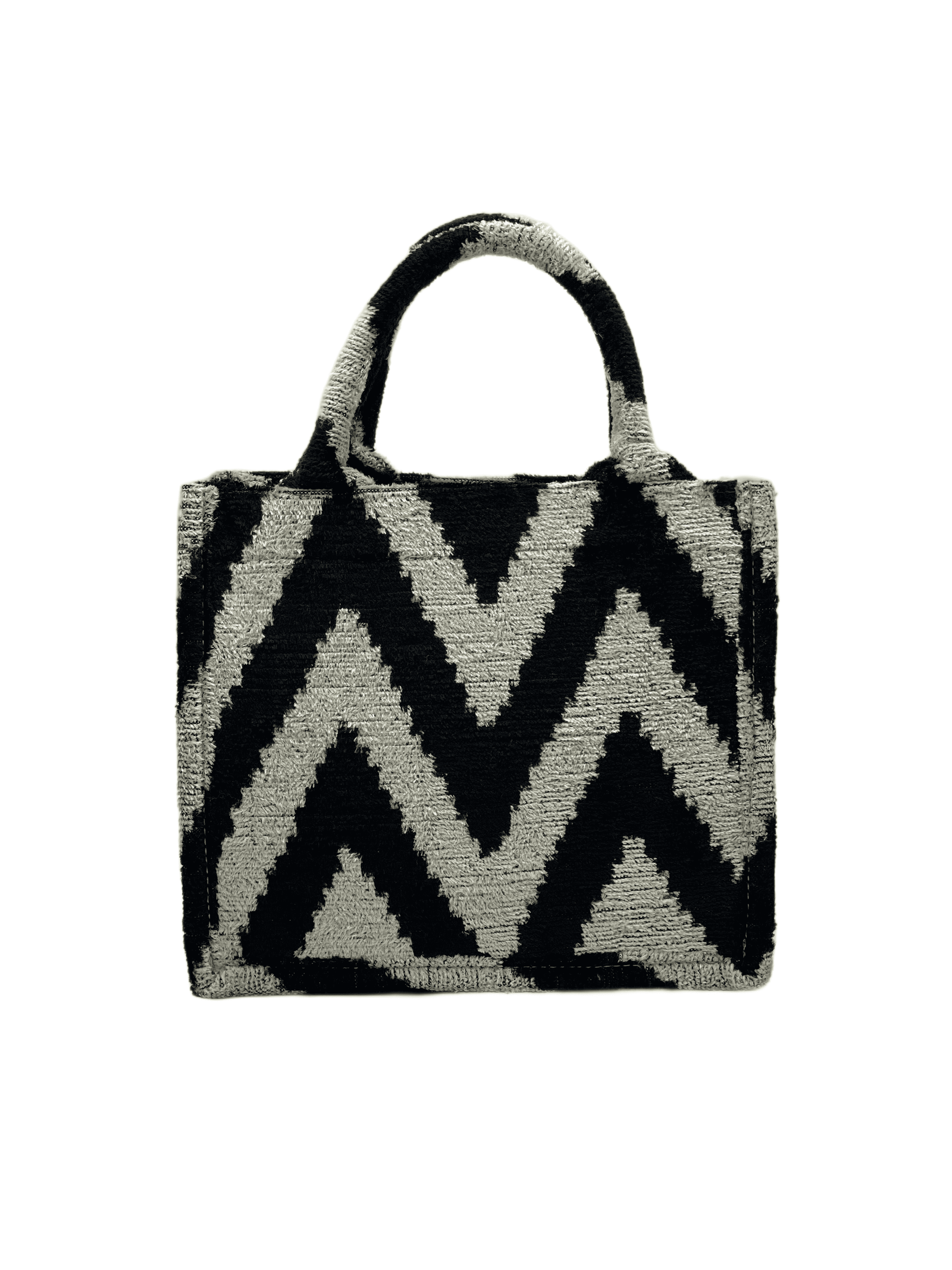 Black Zig Zag Mini Tote Bag