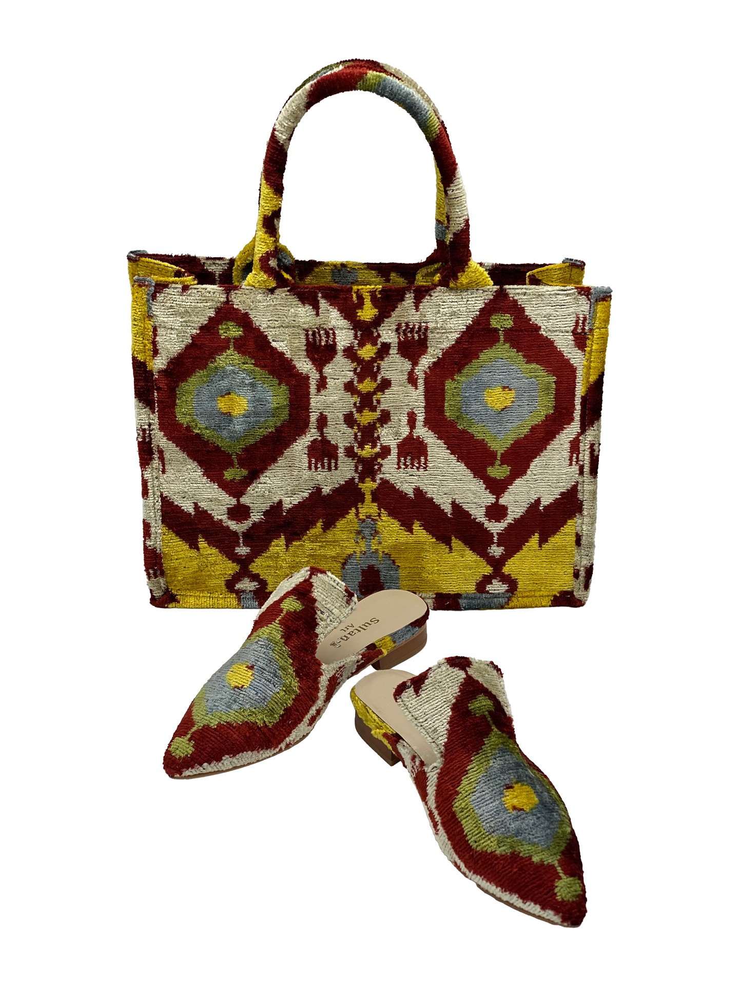 Bishkek Medium Tote Bag & Slippers Set,Women Slippers And Bag Set-Bordeaux