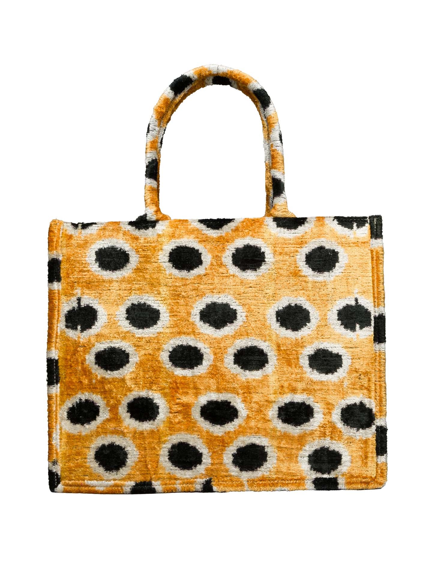 Africa Tote Bag,Silk Velvet Woman Tote Bag-Black Dotted