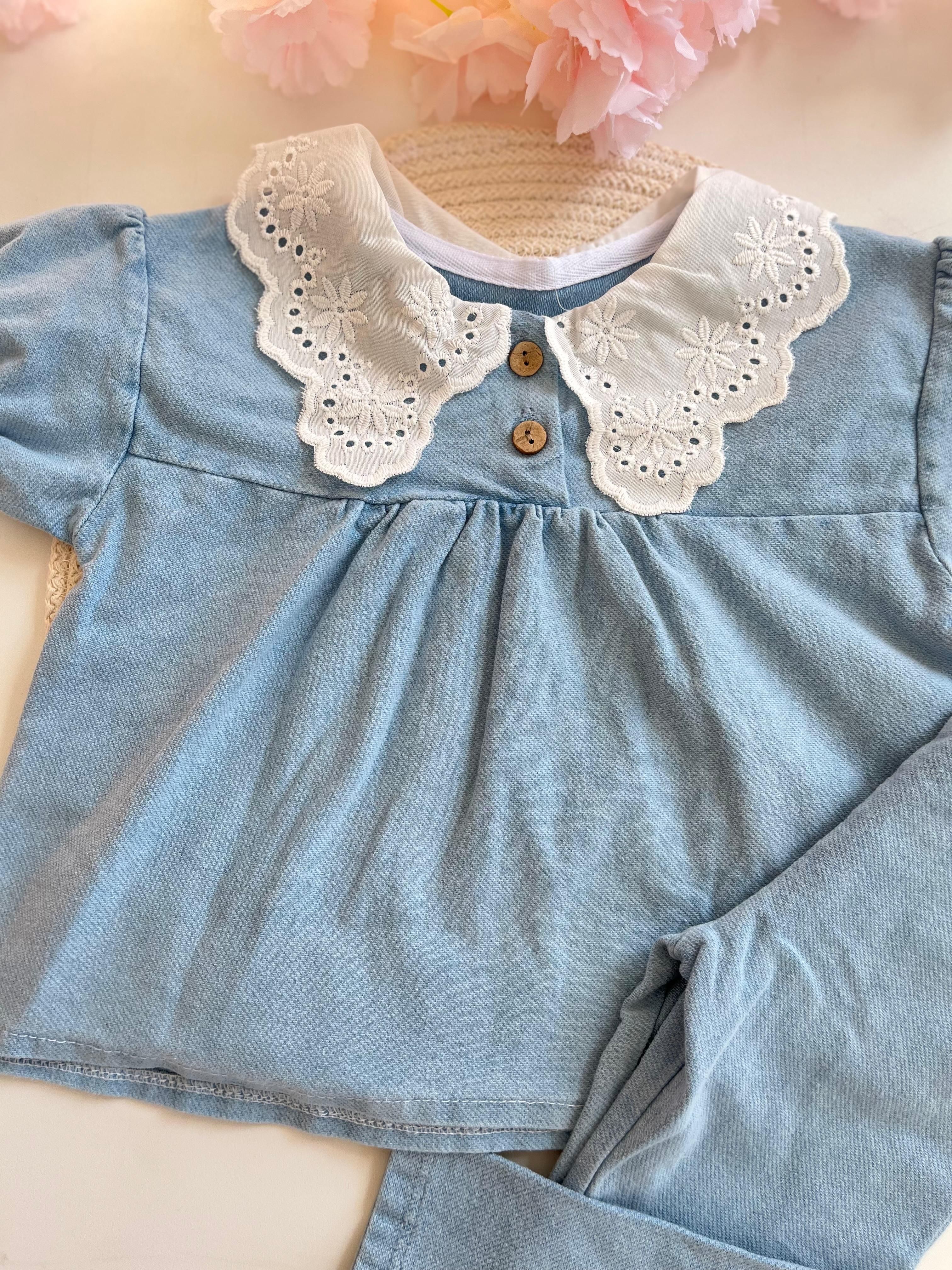 Kız Bebek Fisto Yaka Detaylı 2'li Takım