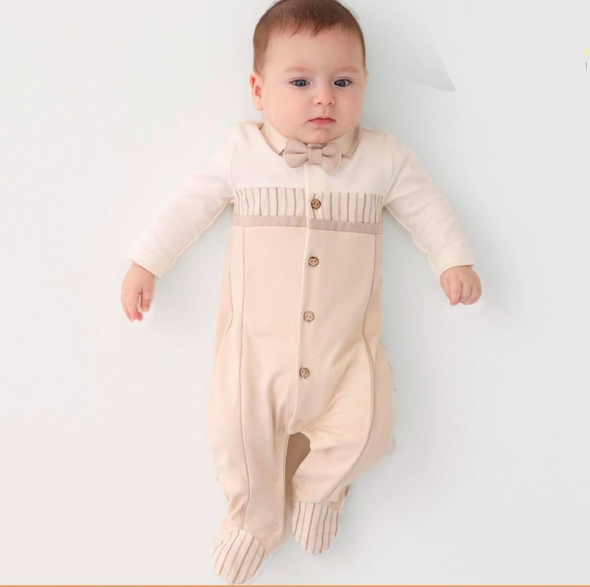 Erkek Bebek Çıkarılabilir Papyonlu Tulum