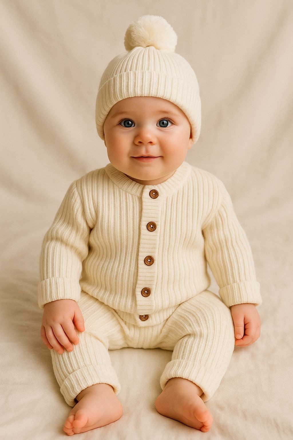 Unisex Örgü 3'lü Takım - Bej