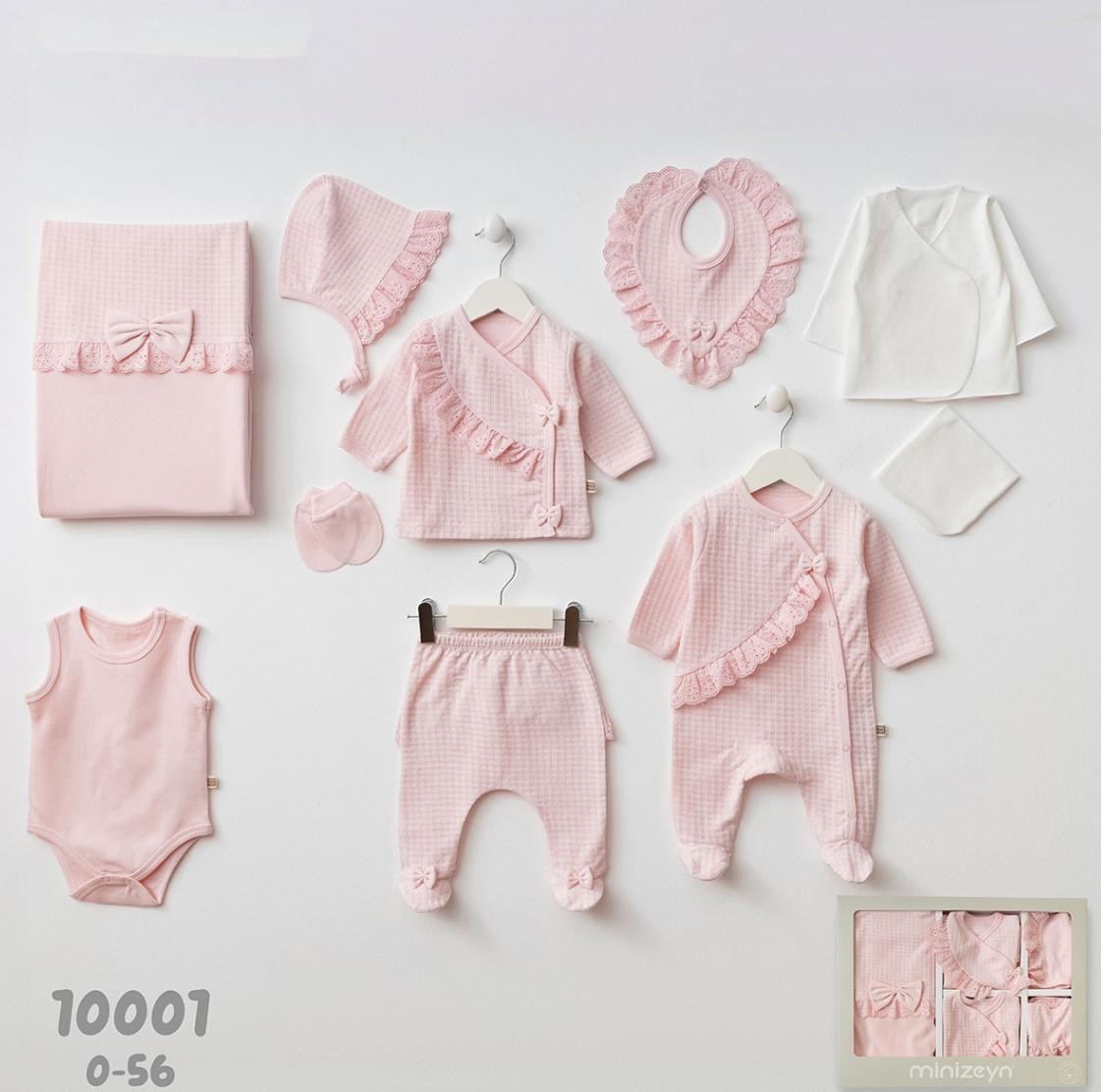 Kız Bebek Pamuklu Pretty Gırl 10'lu Hastane Çıkış Seti - Pembe