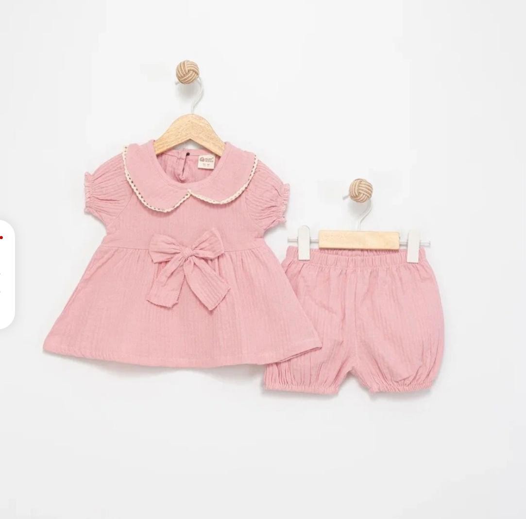 Fiyonk Detaylı 2'li Takım - Pembe