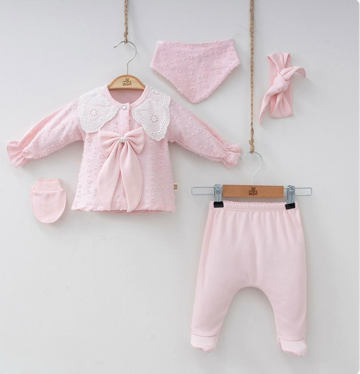 Kız Bebek Vintage  5'li Hastane Çıkış Set