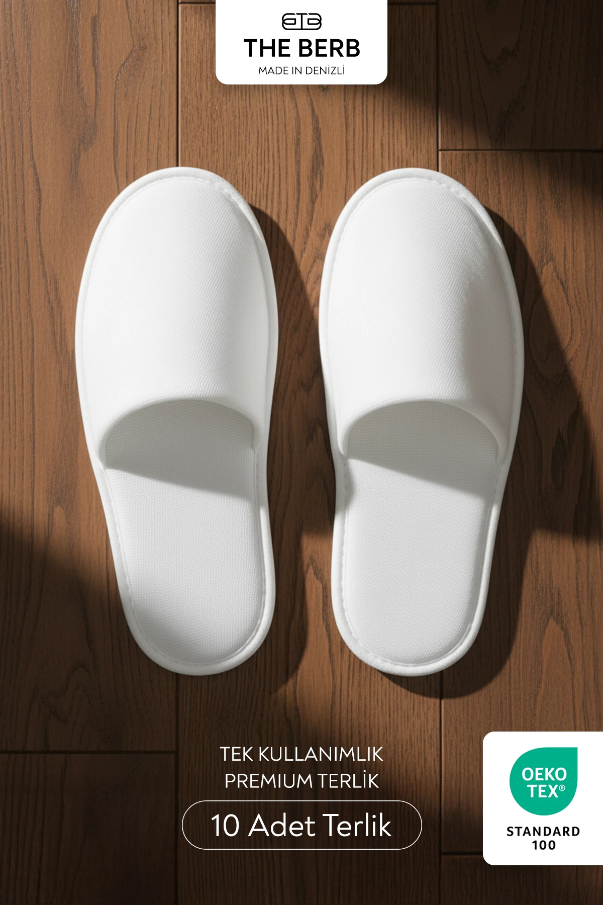 10 Çift | Beyaz Tek Kullanımlık Premium Otel&Spa Terliği | Kaydırmaz Tabanlı