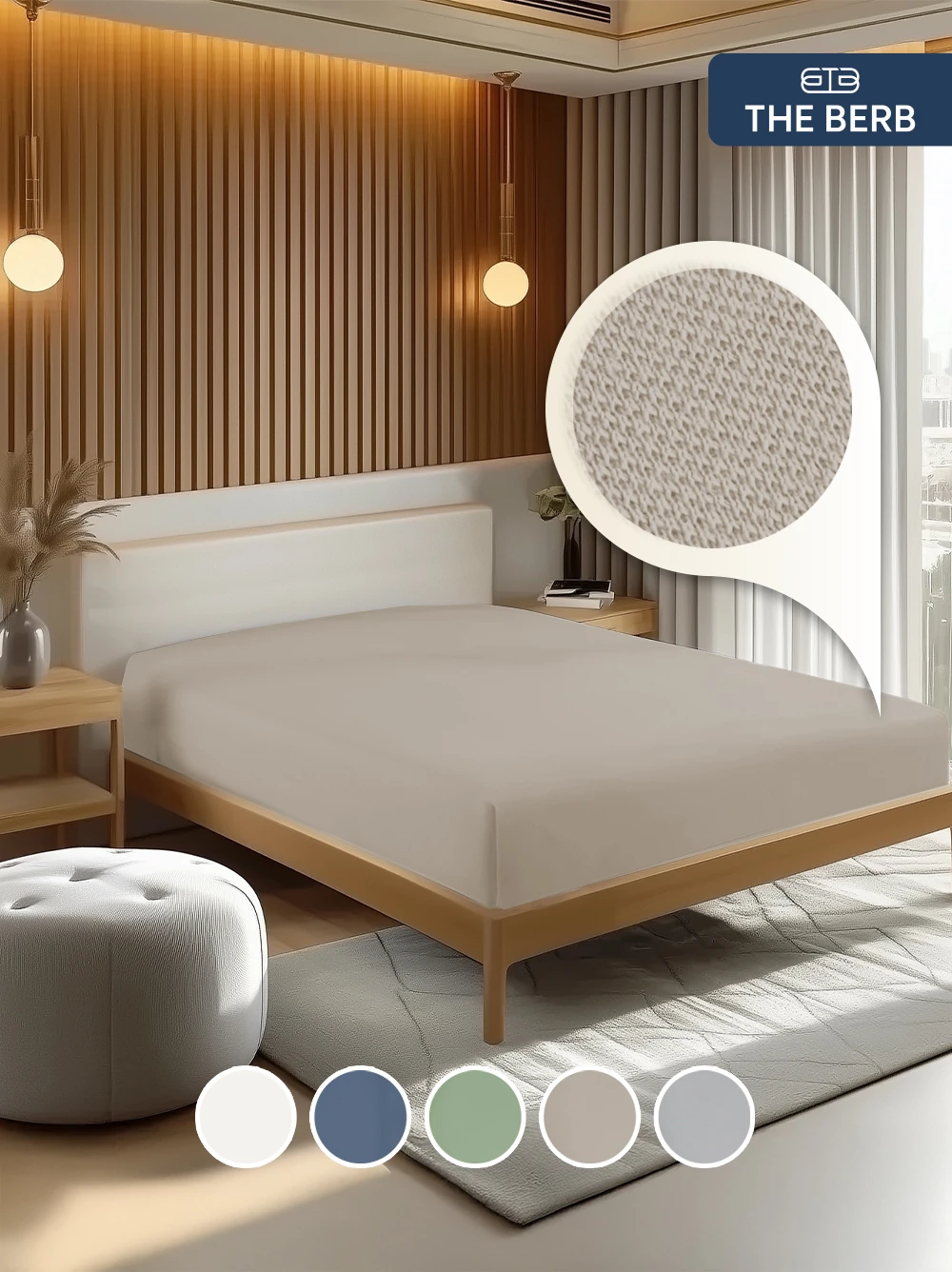 %100 Pamuklu | Lakost Örgü Lastikli Çarşaf | Tek/Çift Kişilik Lastikli Çarşaf - Bej