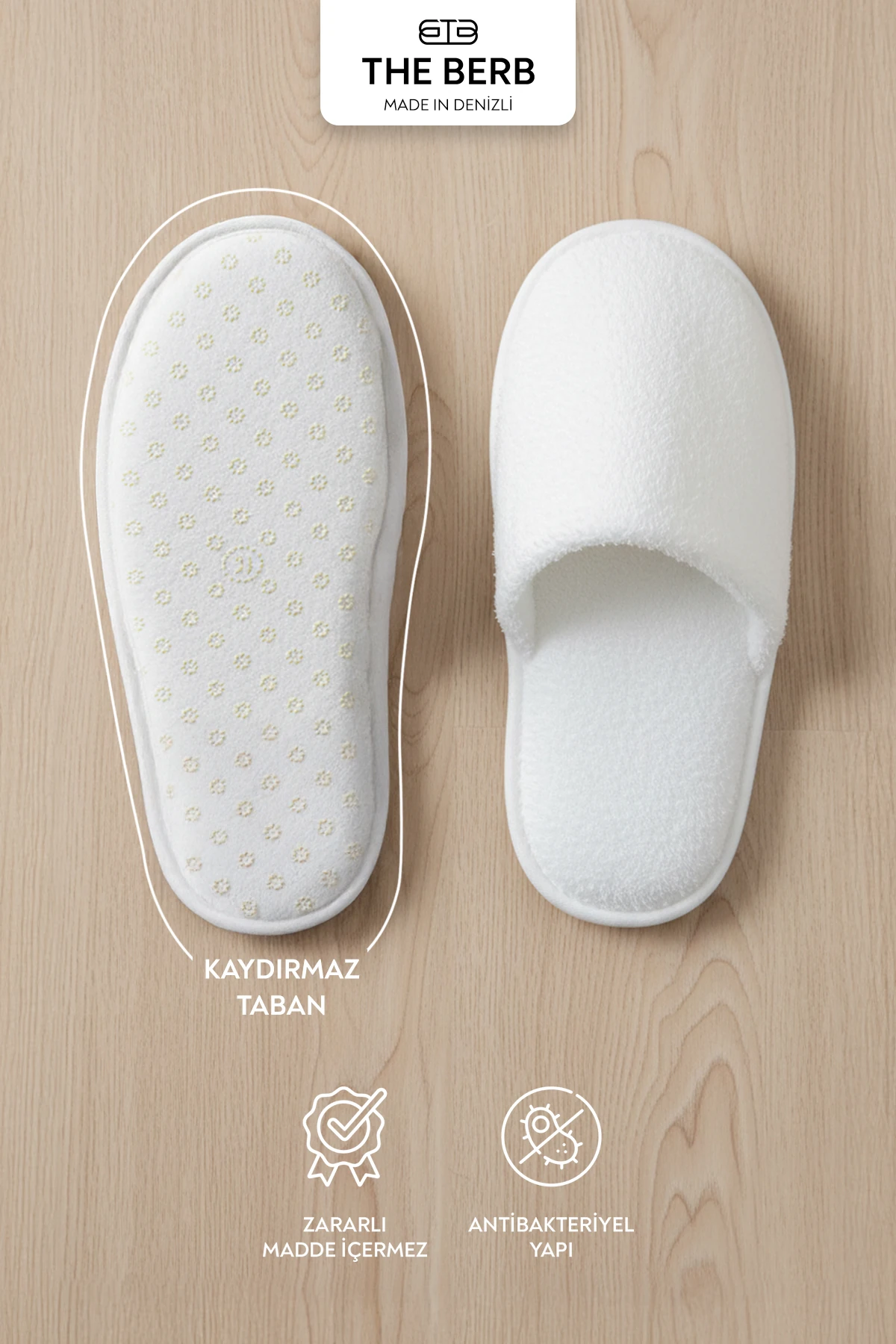 10 Çift | Welsoft Tek Kullanımlık Premium Otel&Spa Terliği | Kaydırmaz Tabanlı | Beyaz