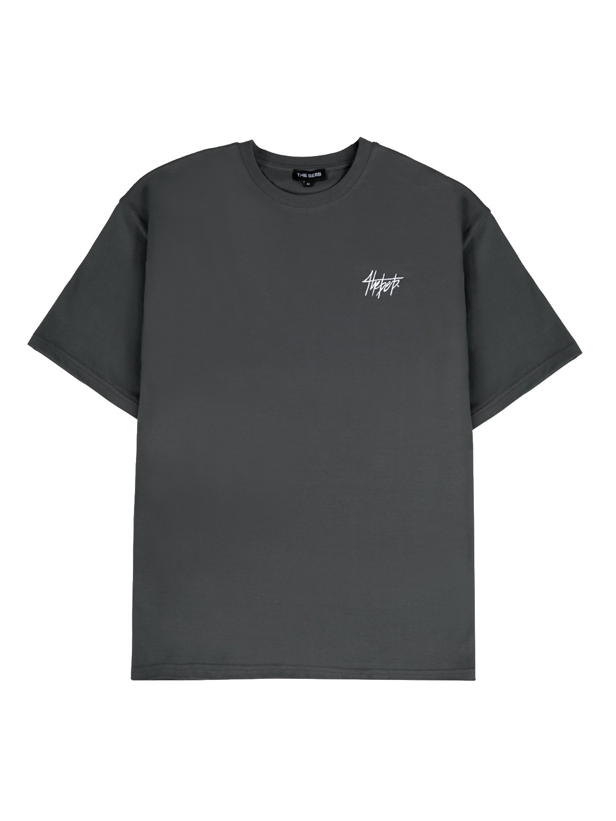 Nakış İşlemeli Basic Gri Oversize T-shirt