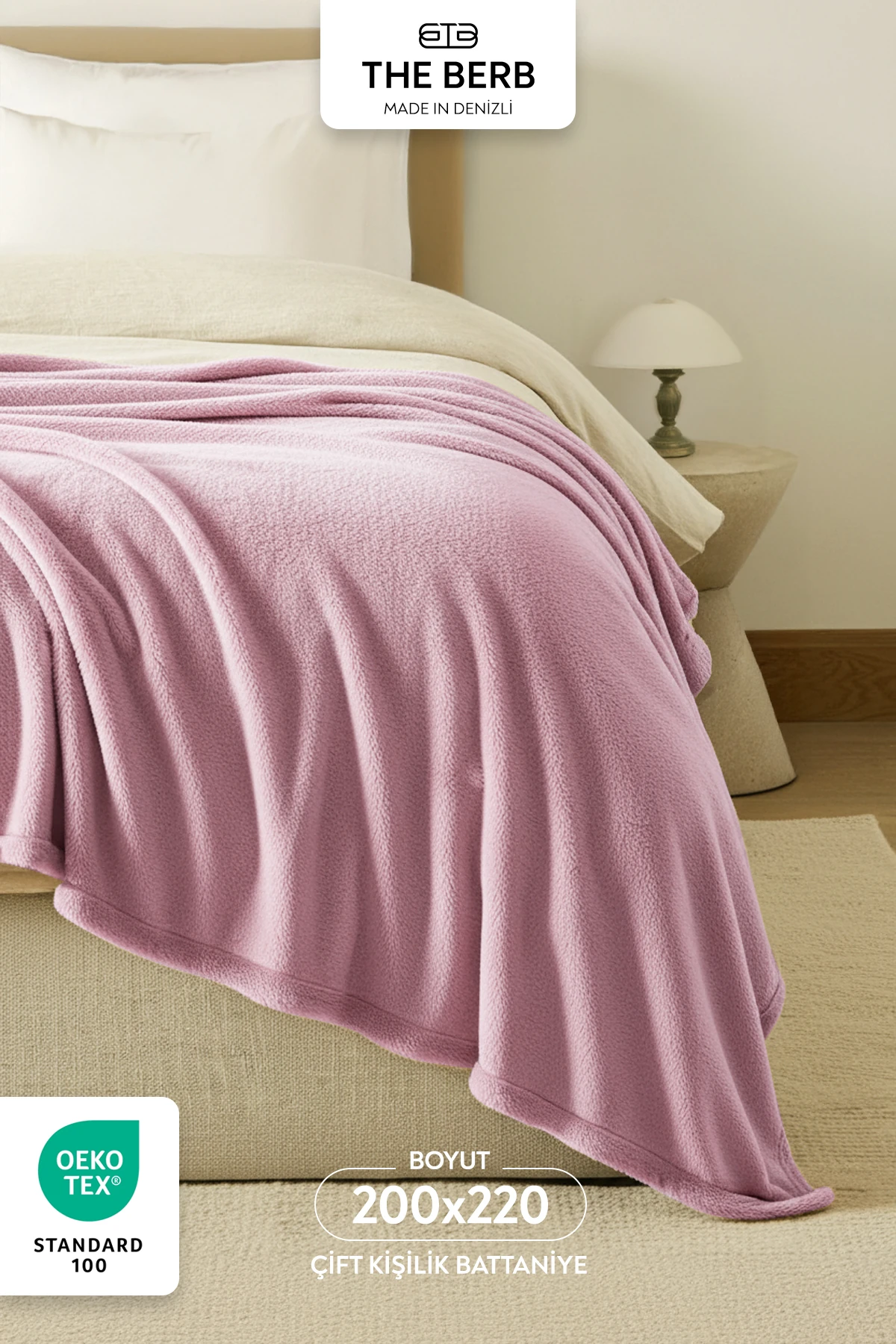 | Çift Kişilik Welsoft Battaniye | 200X220 cm | Ultra Yumuşak | 6 Farklı Renk Seçeneği - Gül Kurusu