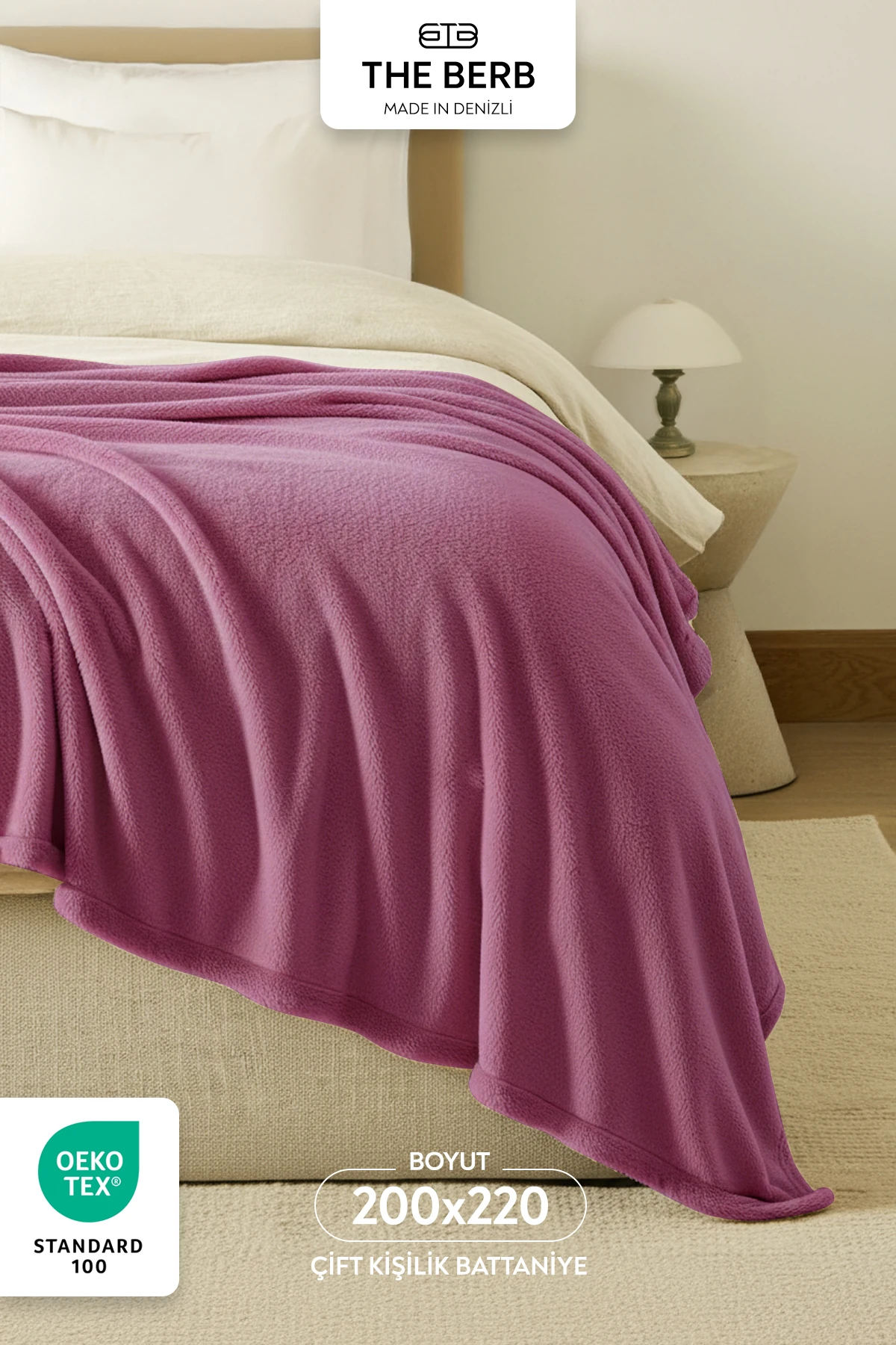 | Çift Kişilik Welsoft Battaniye | 200X220 cm | Ultra Yumuşak | 6 Farklı Renk Seçeneği - Mürdüm