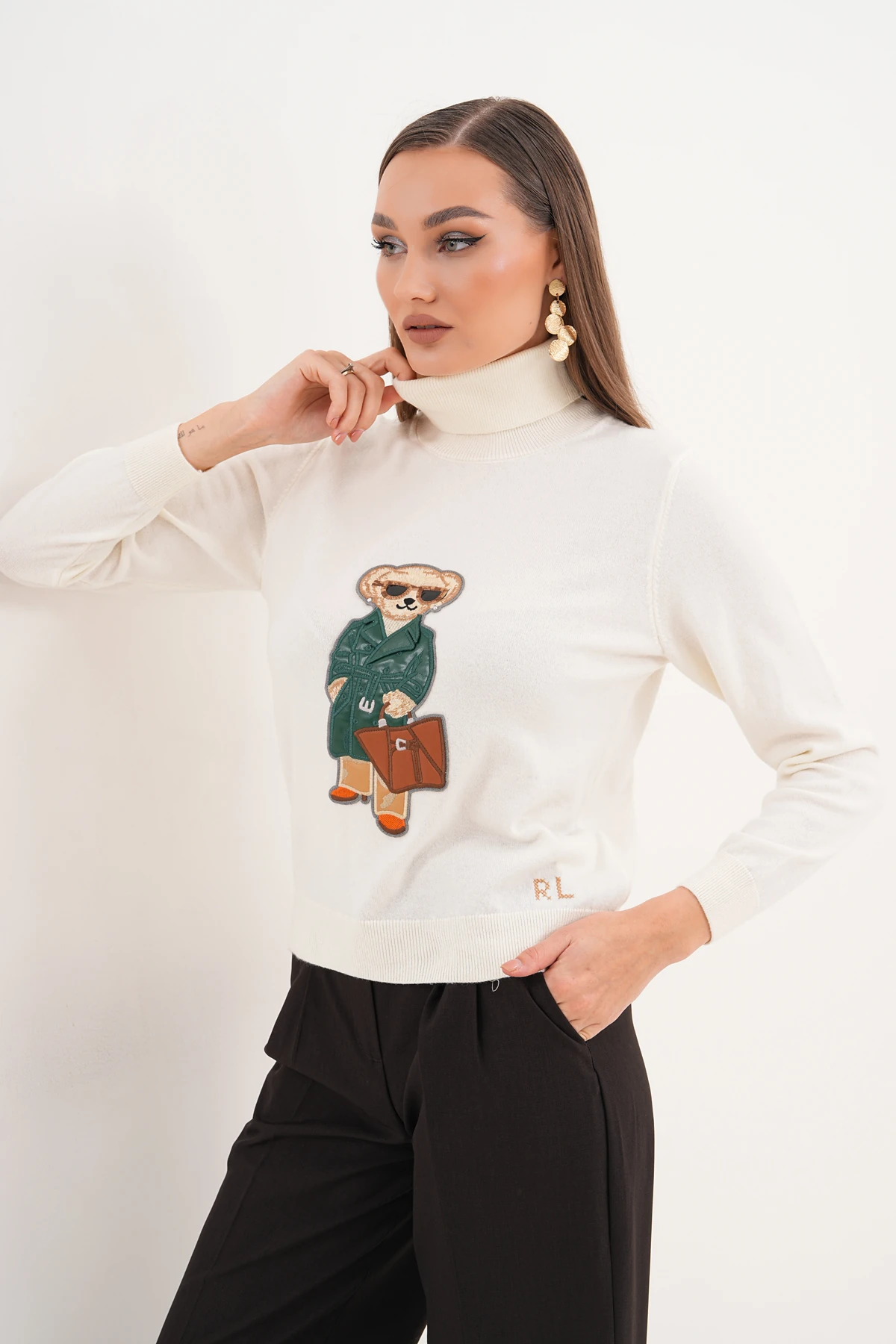 Serena Ayıcıklı Ekru Kazak