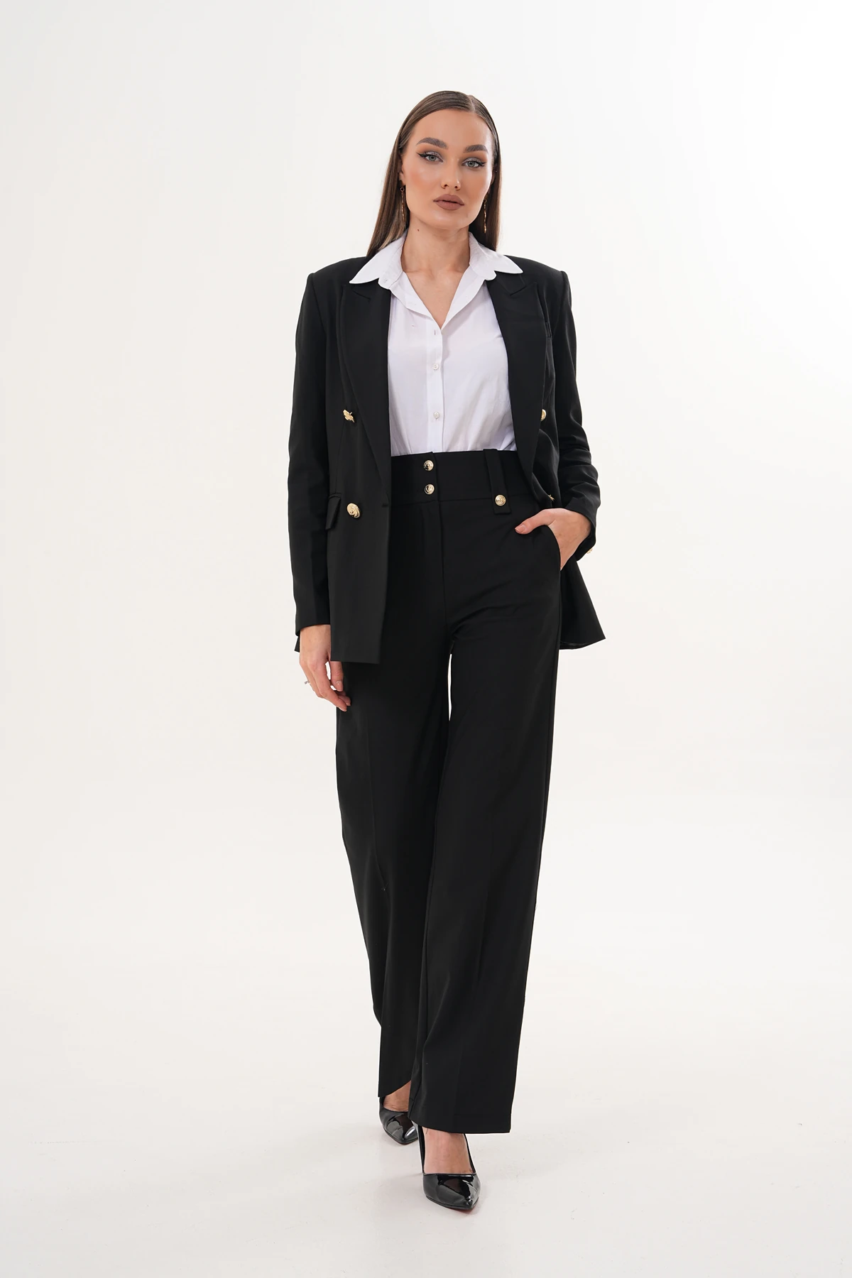 Isandra Siyah Ceket Takım