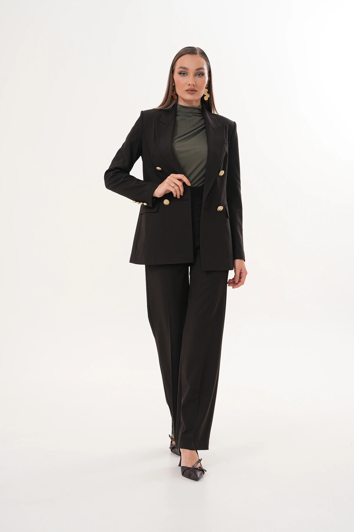 Vela Kahverengi Ceket Takım