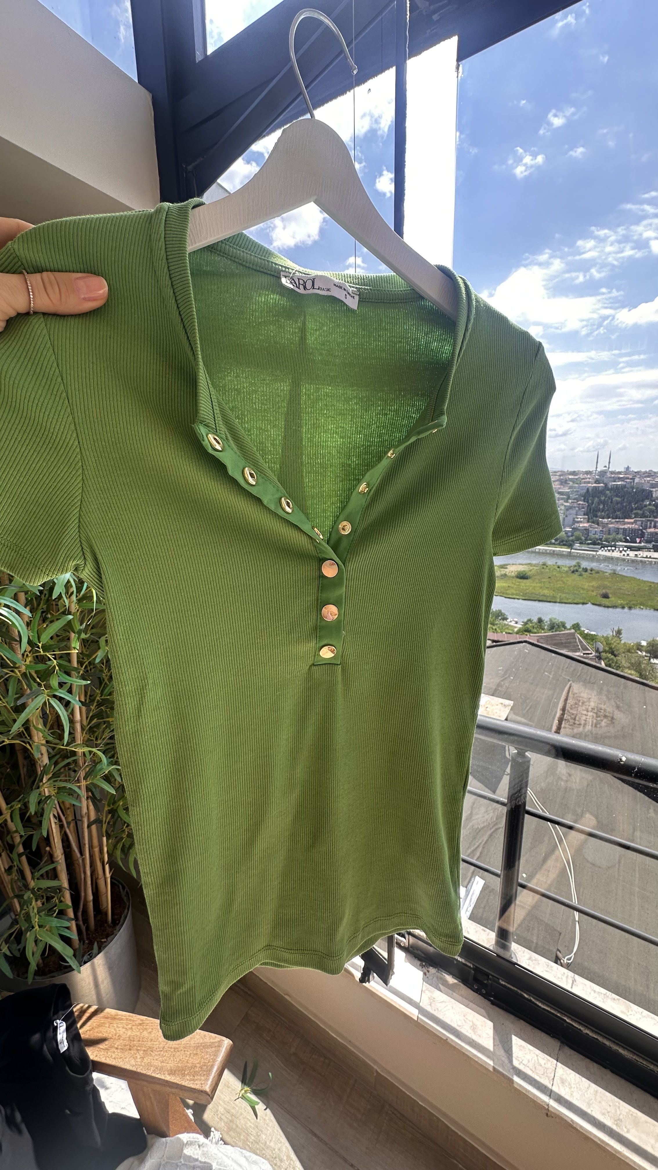 Yaso Önü Çıtçıtlı Yeşil Badi