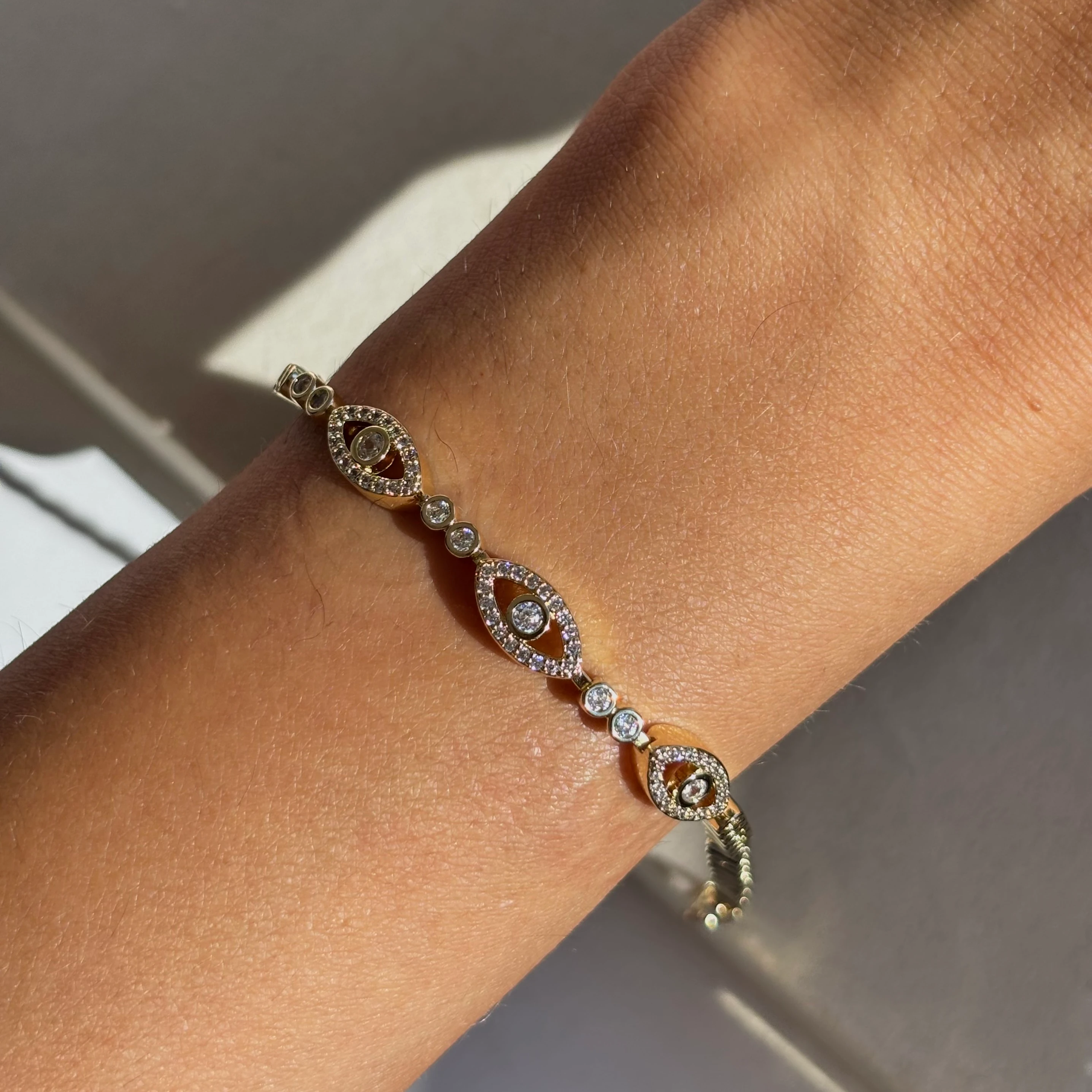 14K altın kaplama gözlü bileklik 