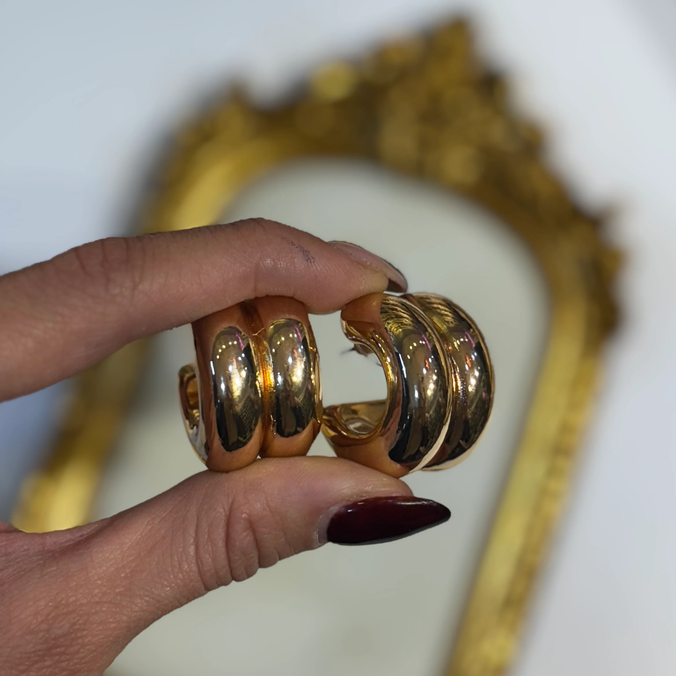 Vip gold ikili halka küpe