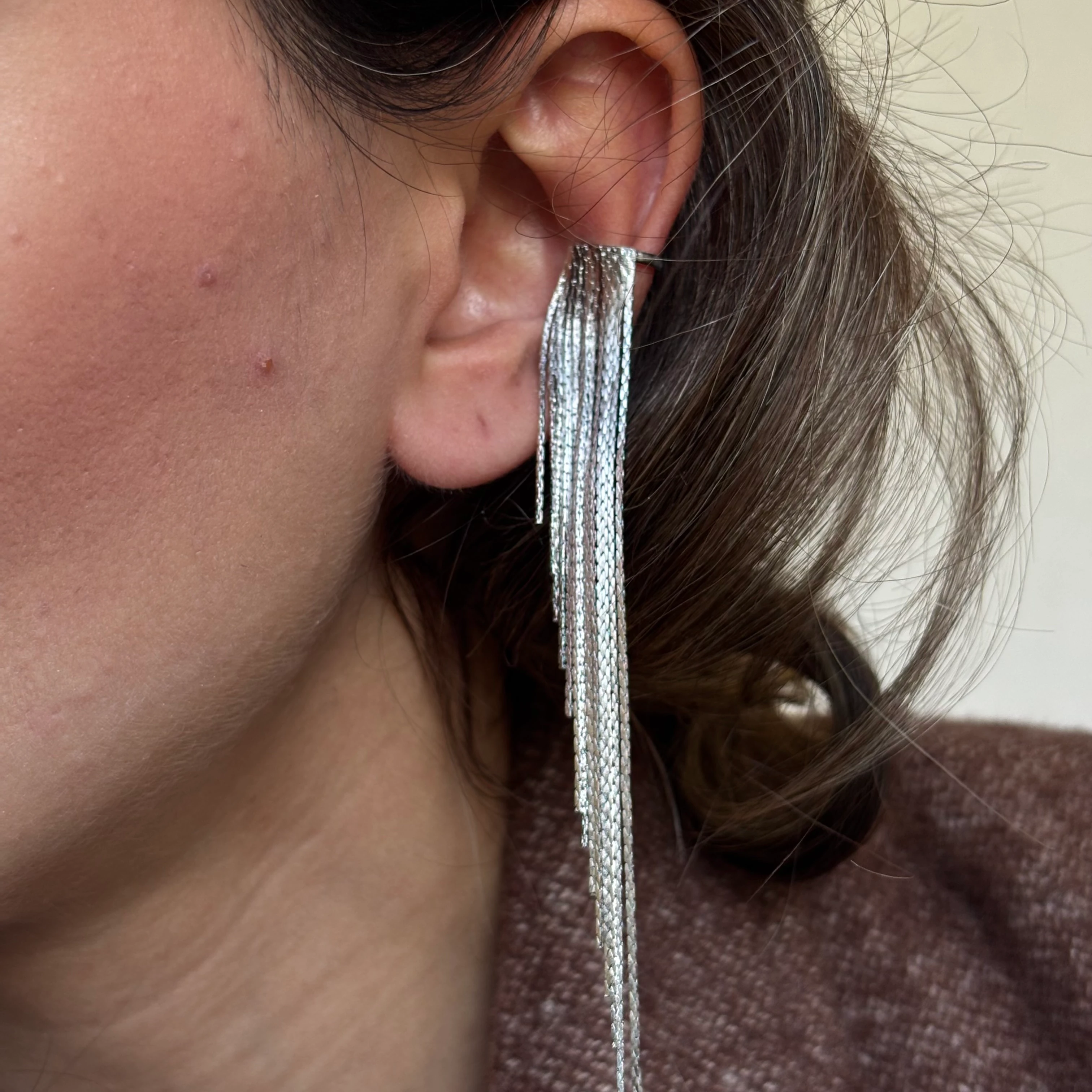 Silver Sallantılı Earcuff 