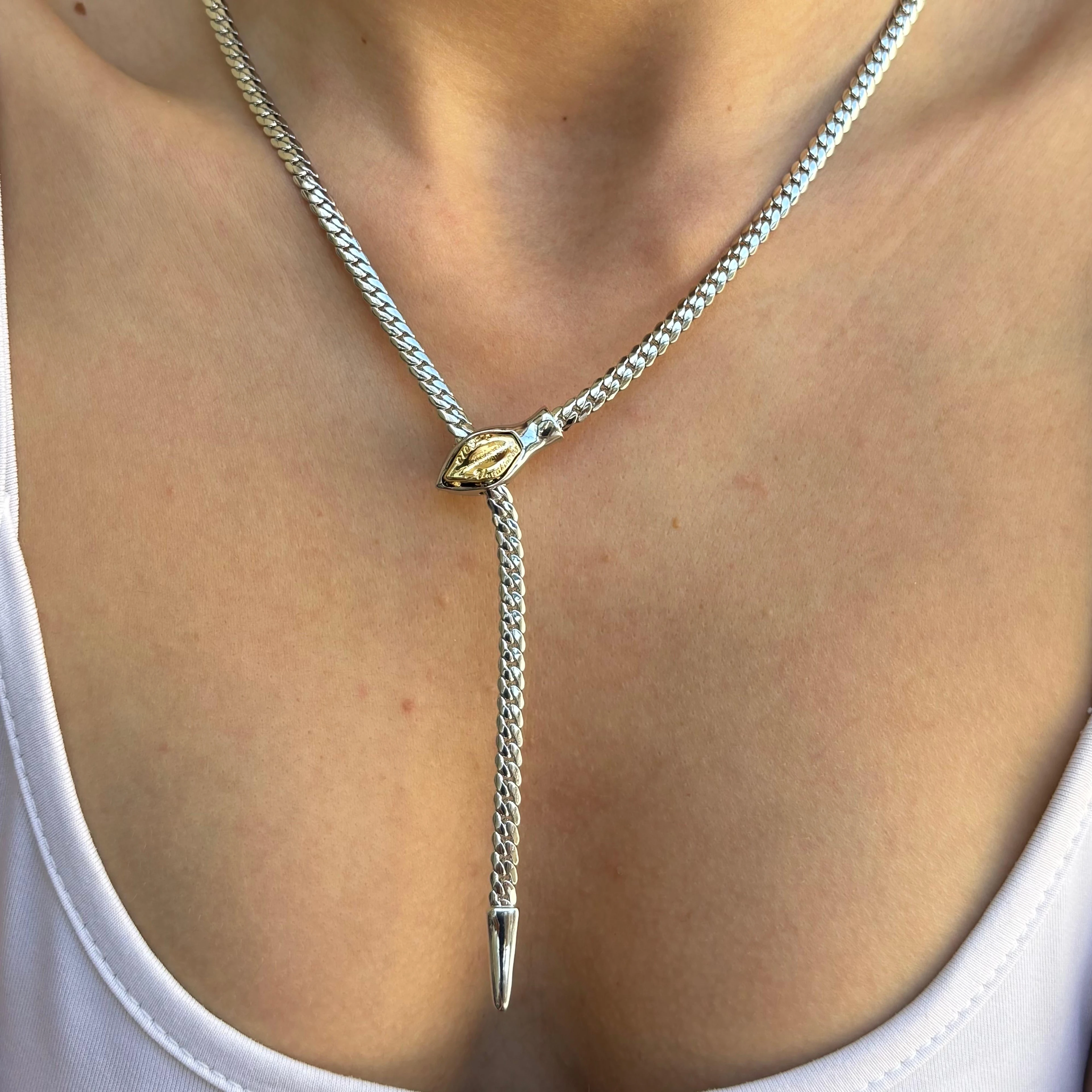 Vip Silver Yılan Y Kolye