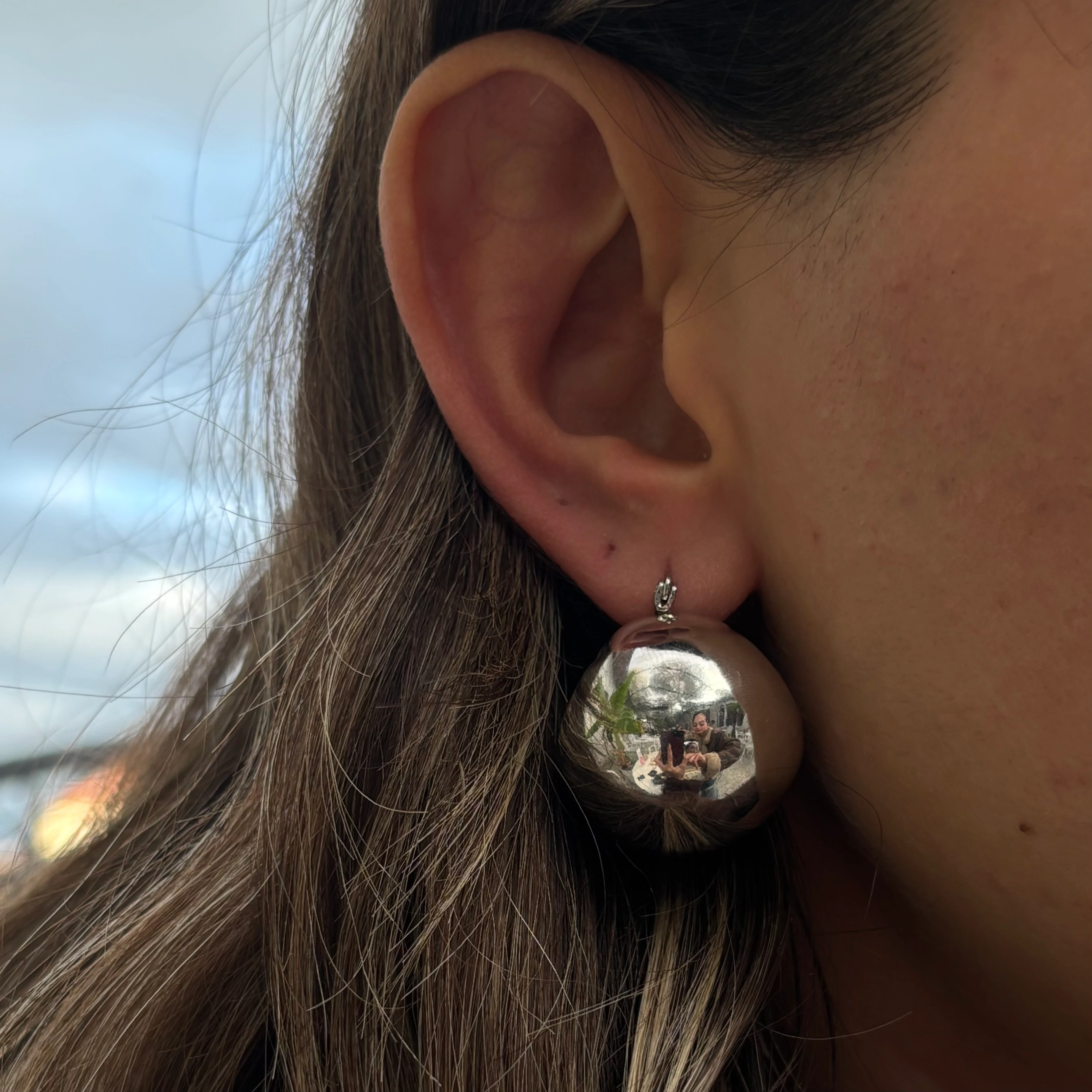 Büyük Boy Silver Sepet Küpe