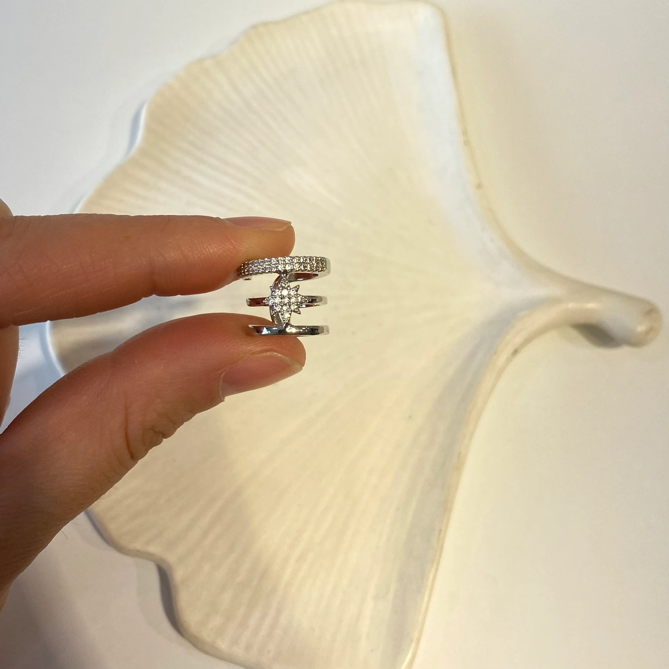 Silver Kutup Yıldızı Taşlı Earcuff