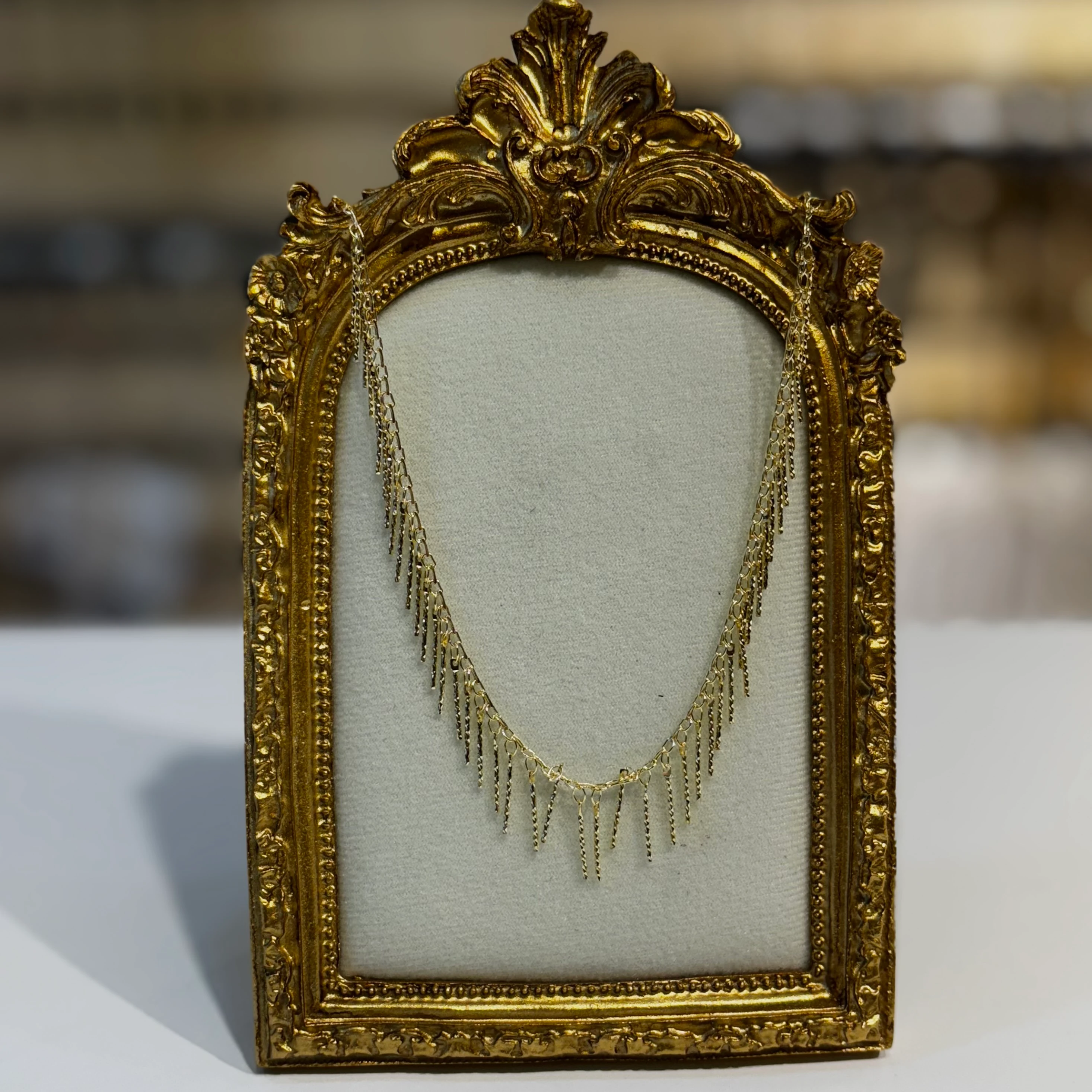 Vip full saçaklı gold kolye