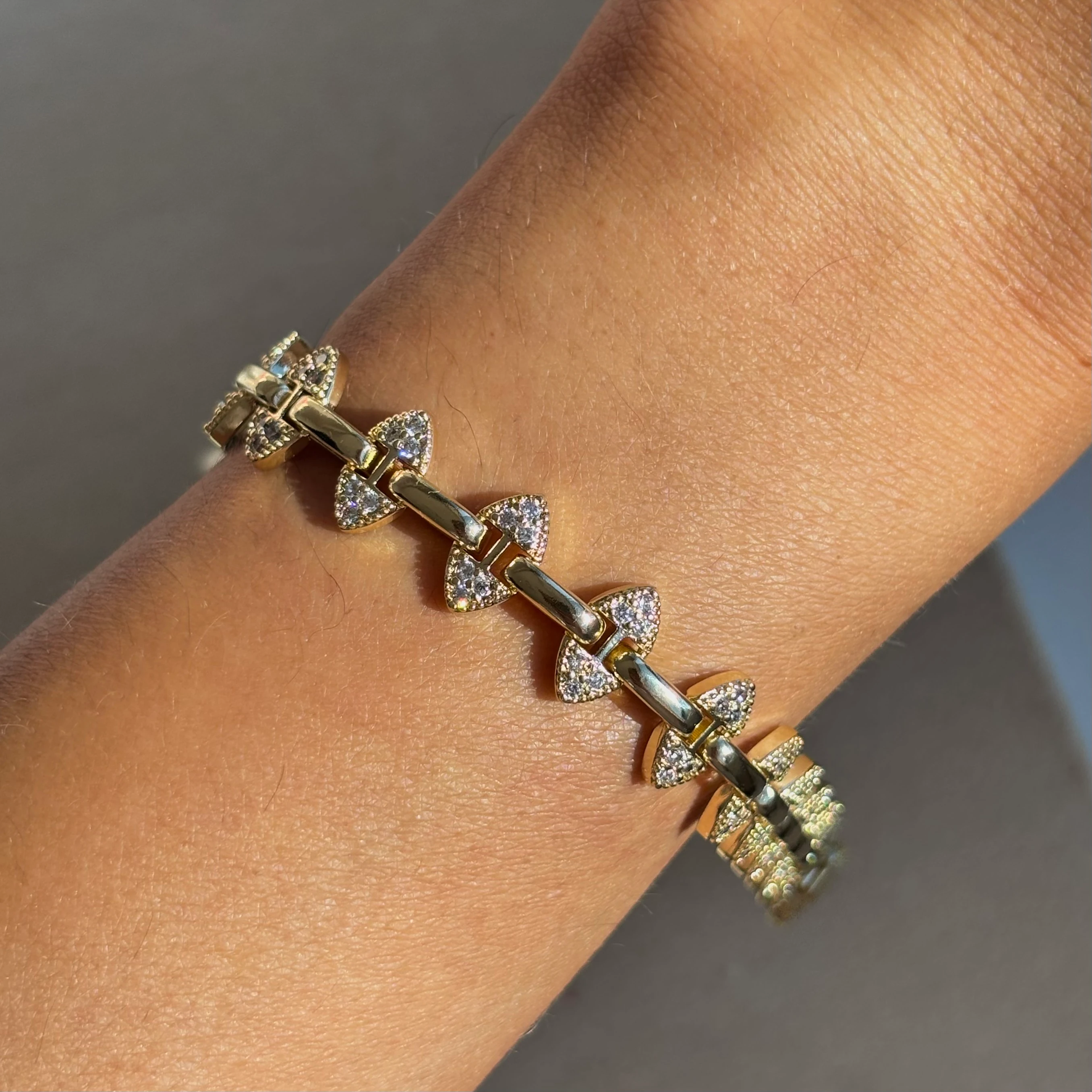 14K altın kaplama gold zikzak bileklik 