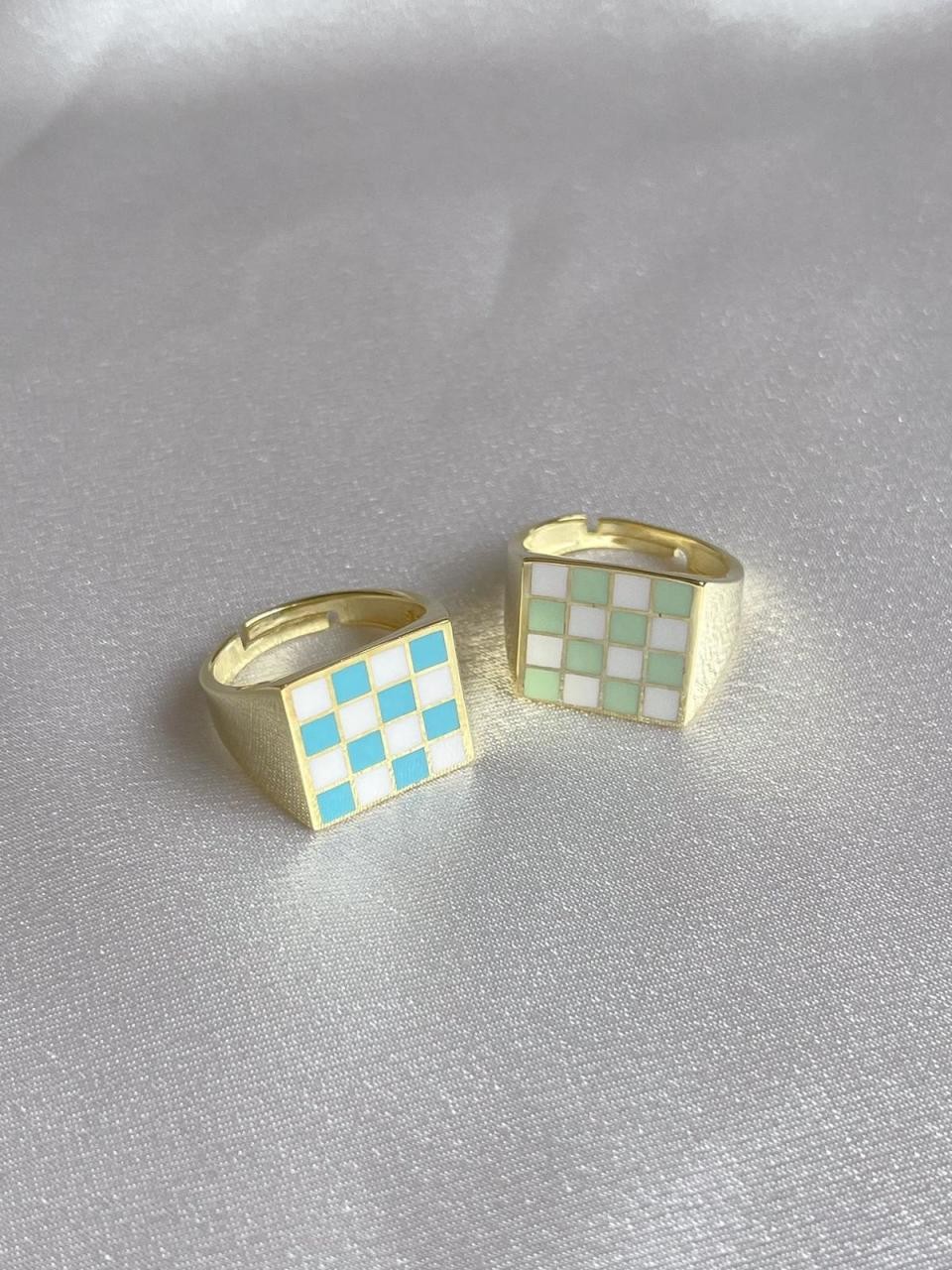 Kare Chess 925 Gümüş Yüzük